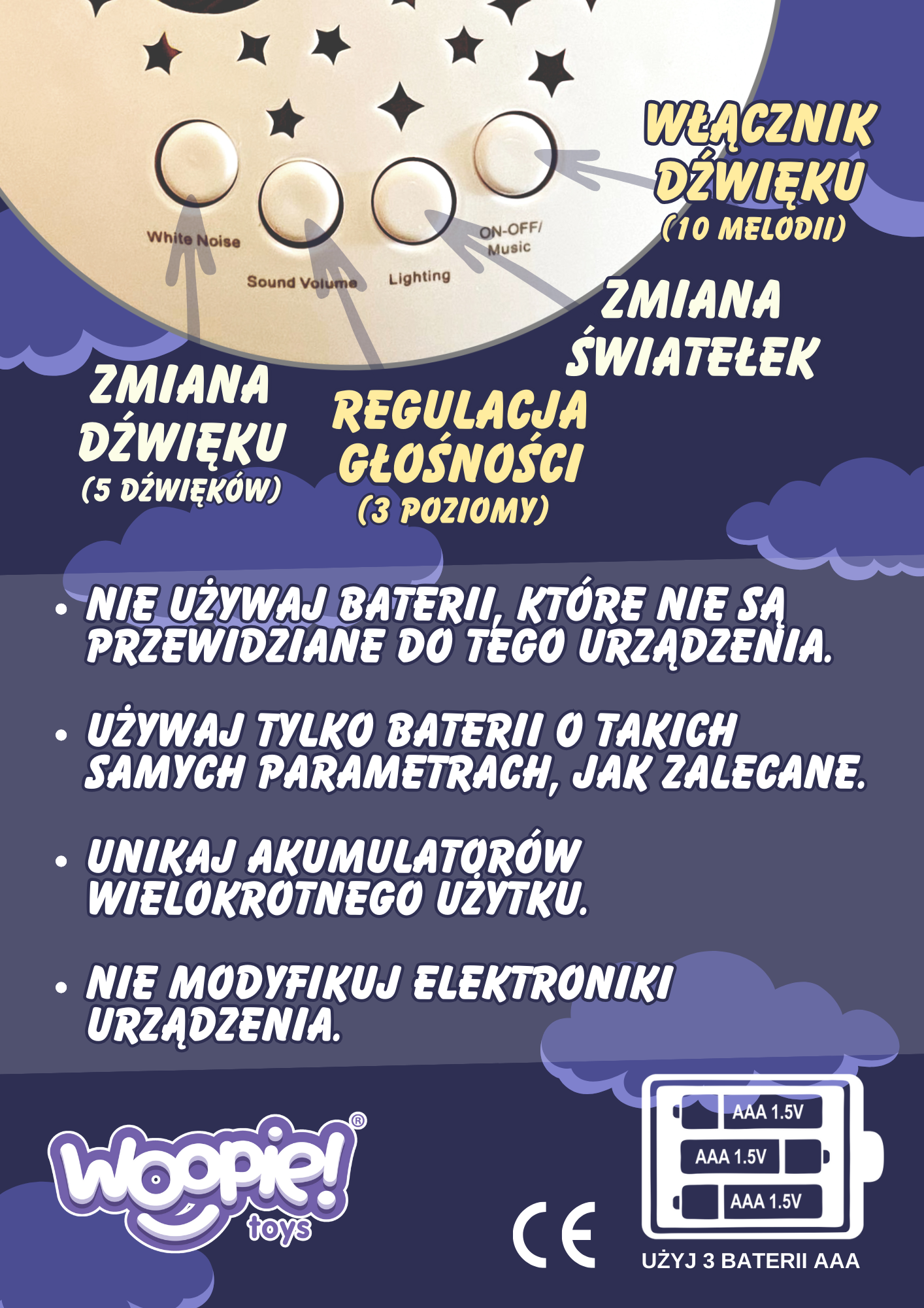 Przytulanka usypiacz projektor 2w1 miś - 10 kołysanek