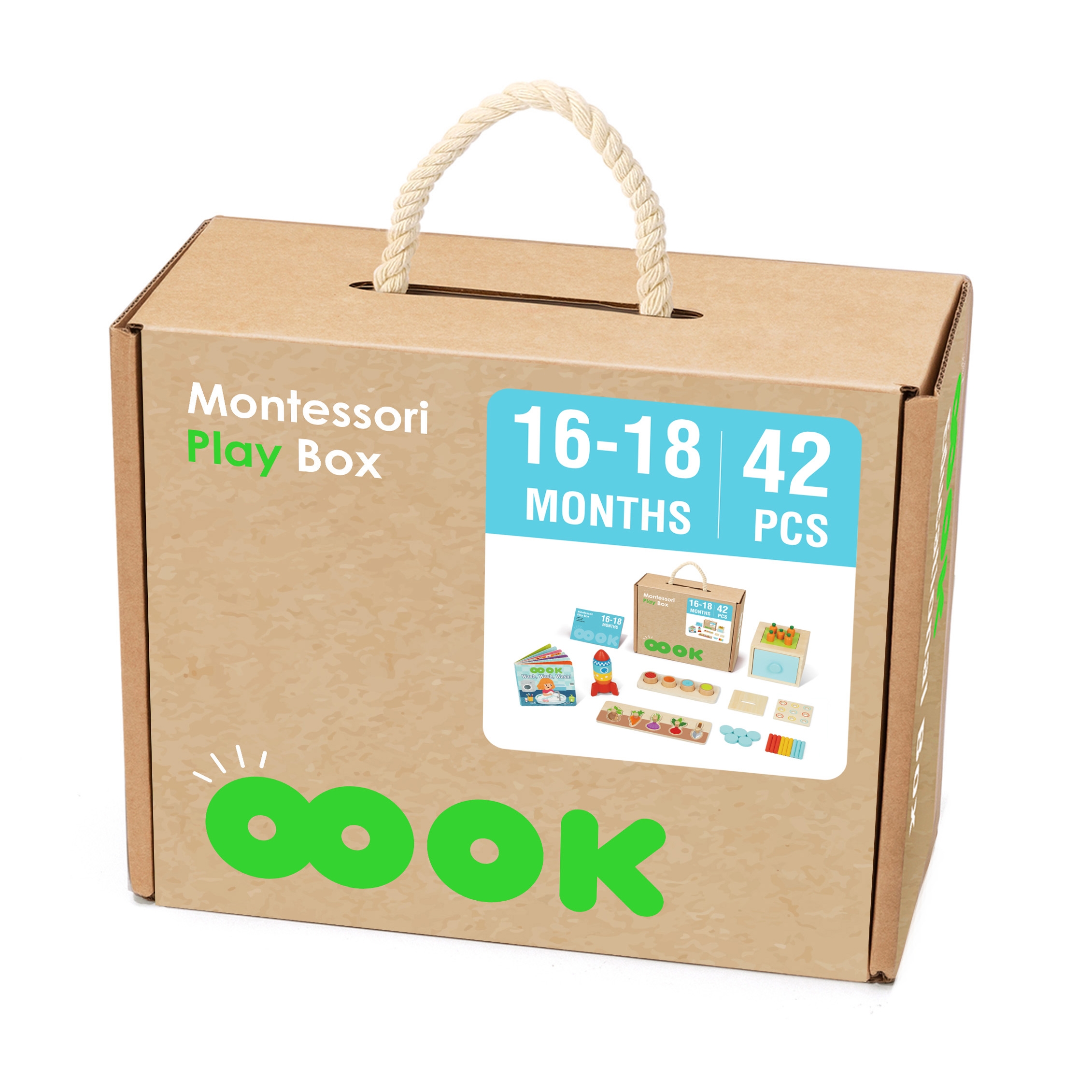 Box pudełko xxl montessori edukacyjne 7w1 sensoryczne 16-18 mies.