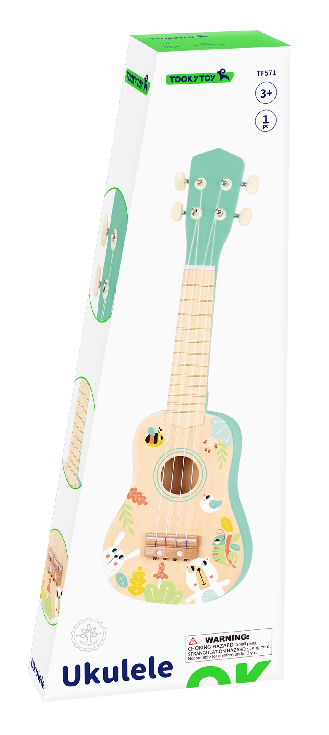 Drewniane ukulele gitara dla dzieci 3+ - 10 z 11
