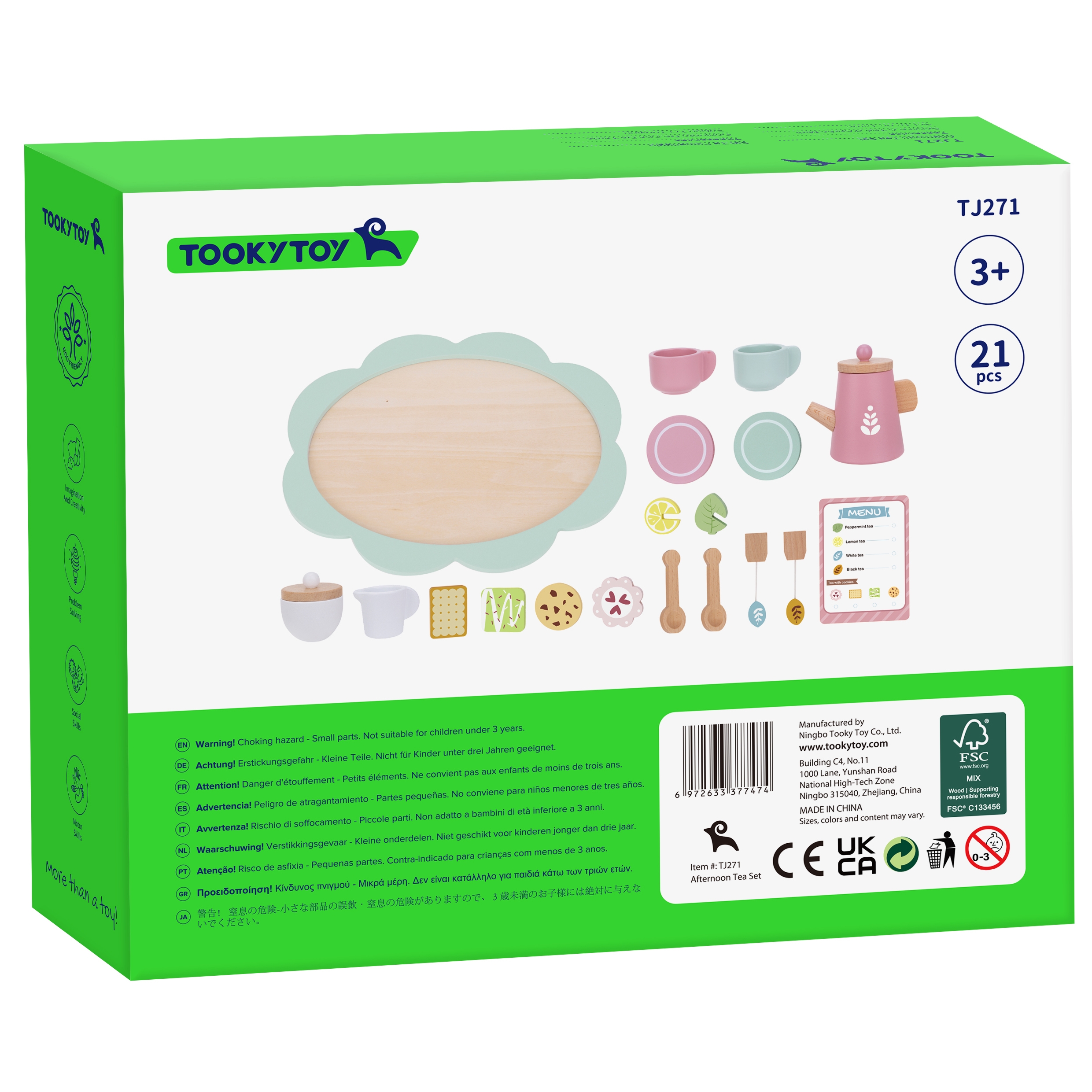 Pastelowe Przyjęcie - Drewniany Zestaw Herbatkowy