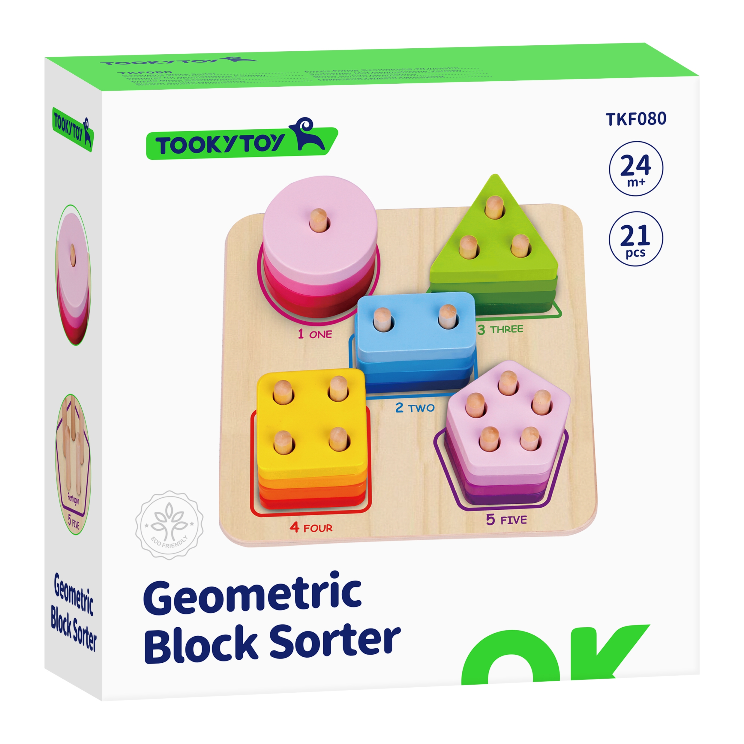 Drewniany sorter geometryczny nauka kształtów liczenia