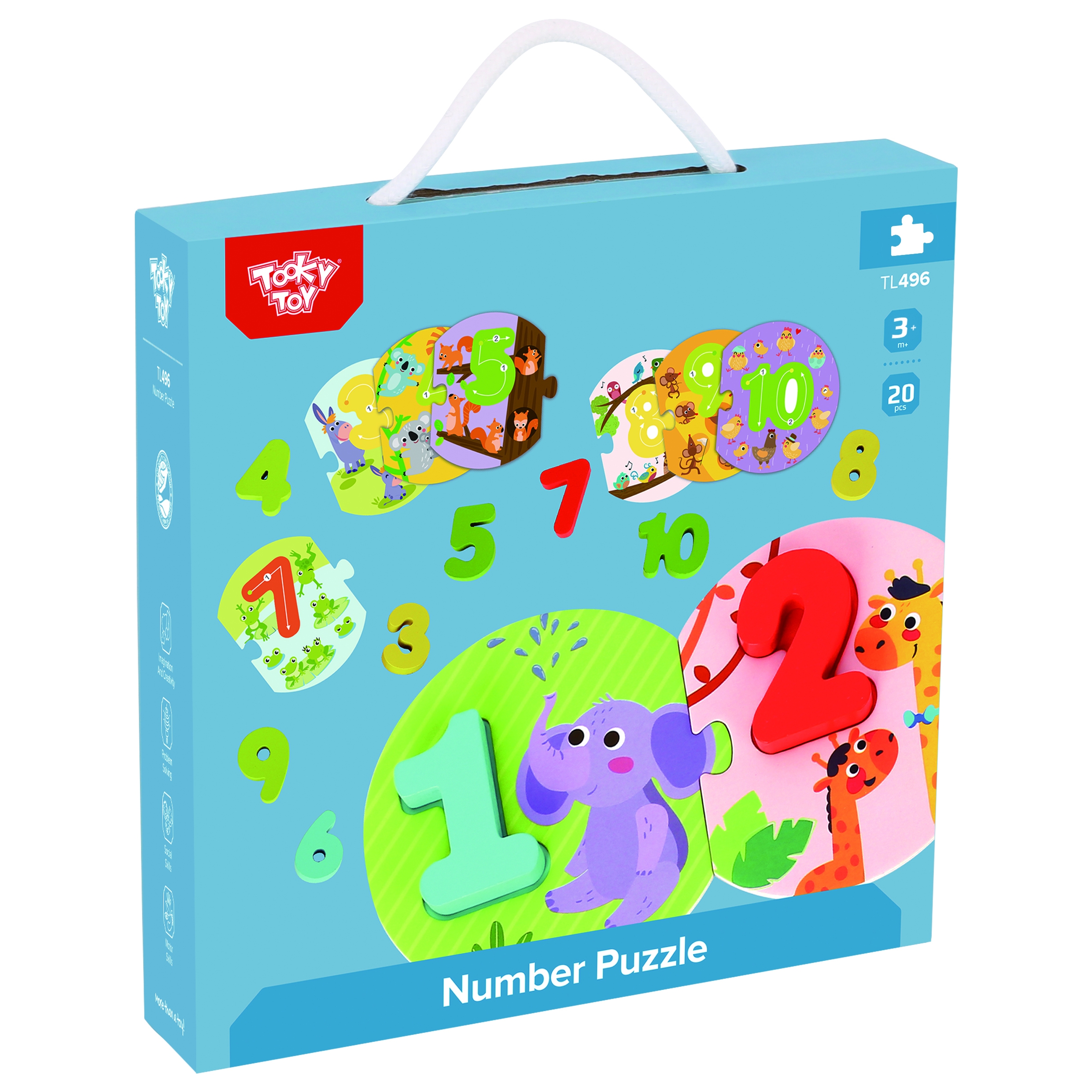 Edukacyjne puzzle układanka montessori nauka liczenia