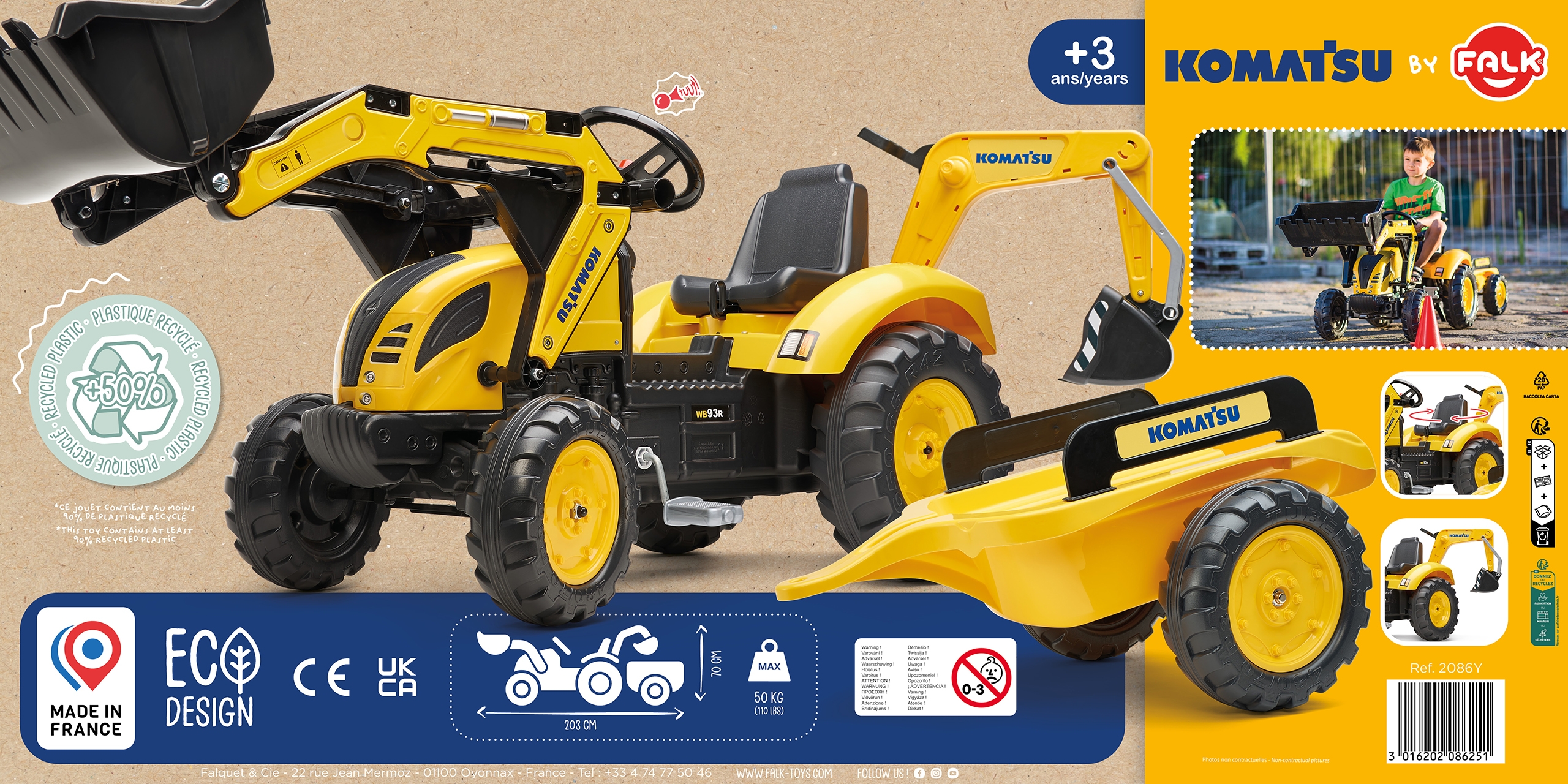 Traktor komatsu na pedały koparka łyżka przyczepka od 2 lat