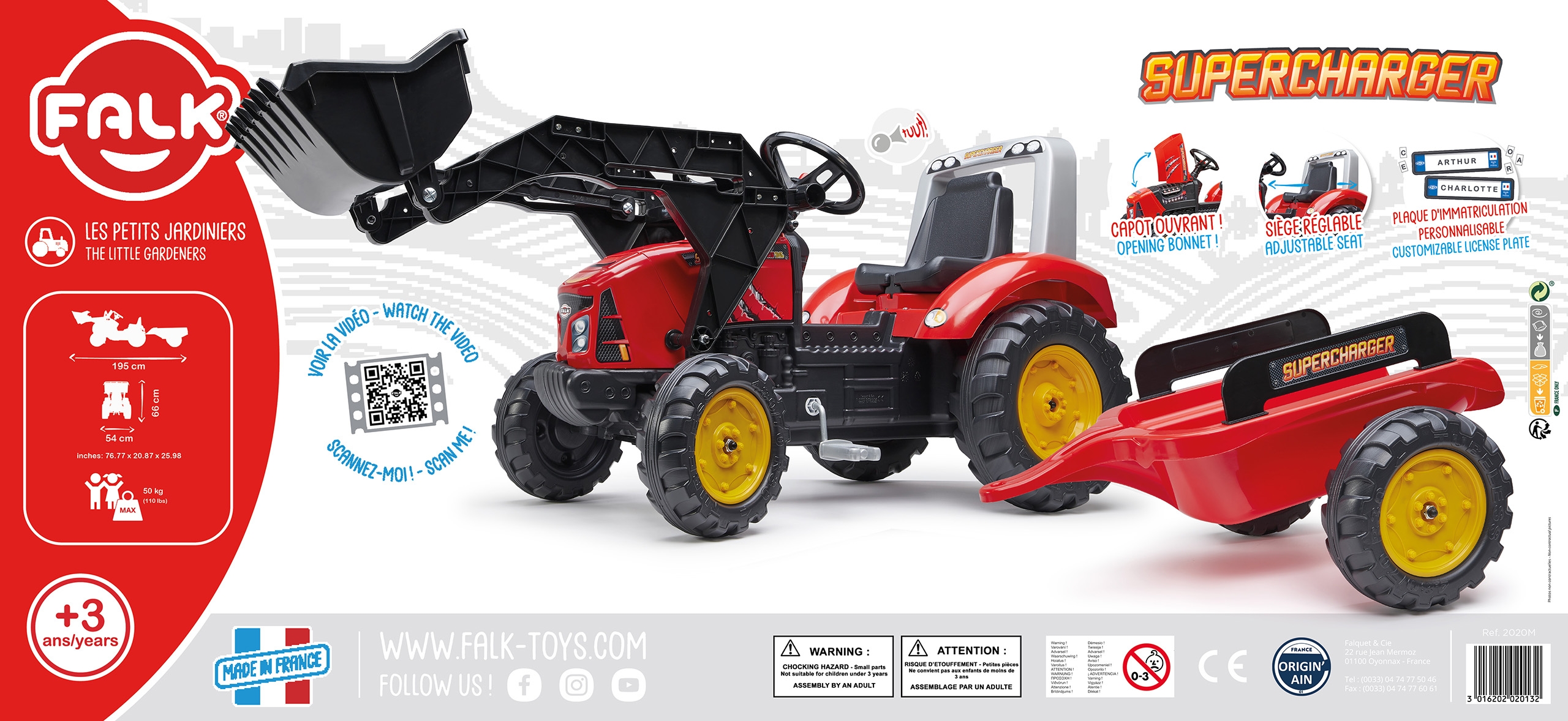 Traktor red supercharger na pedały z przyczepą od 3 lat