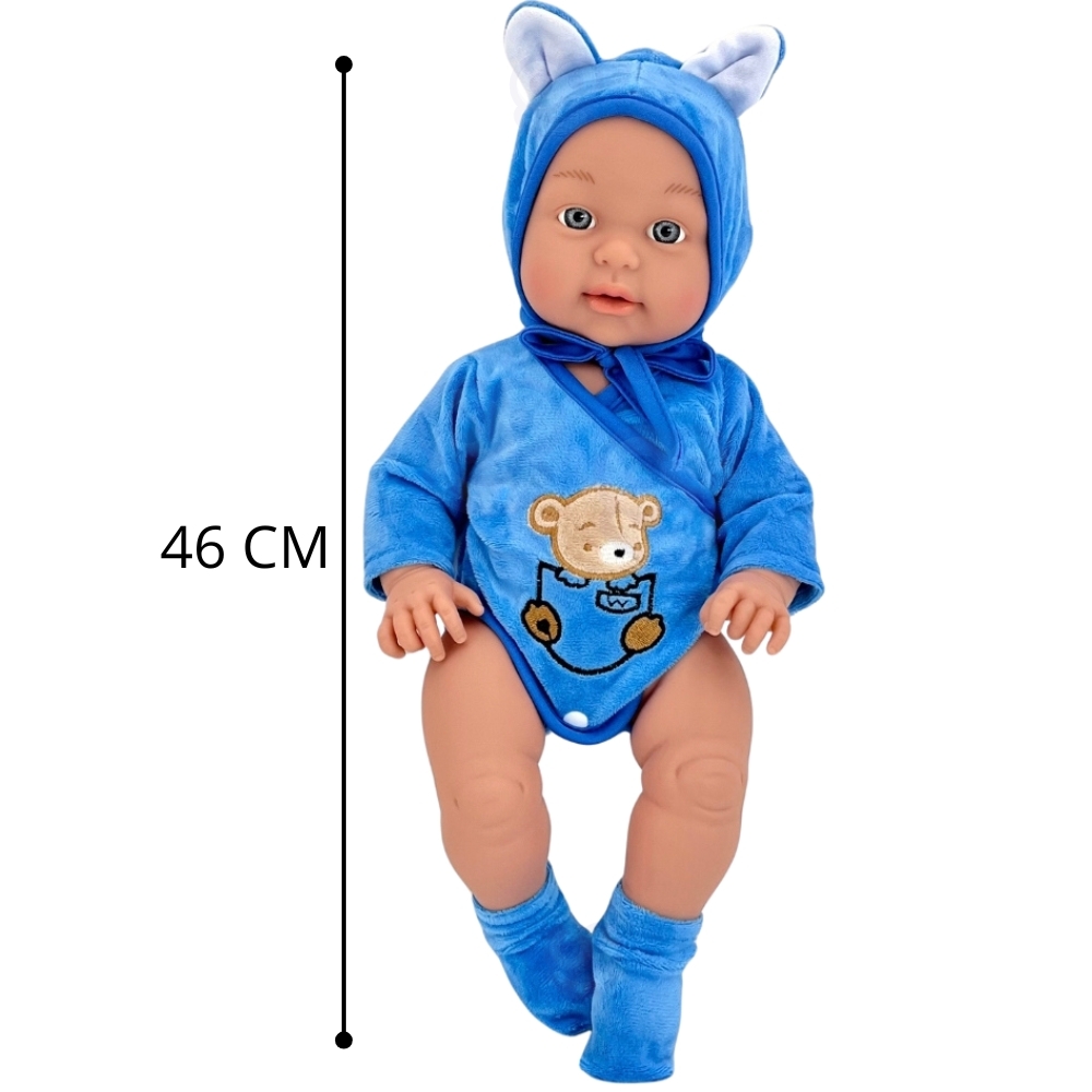 Lalka bobas w ubranku misio 46 cm