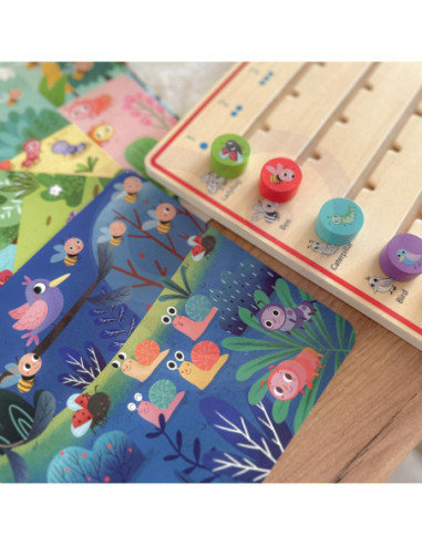 TOOKY TOY Drewniana Gra Nauka Liczenia Zwierzątka