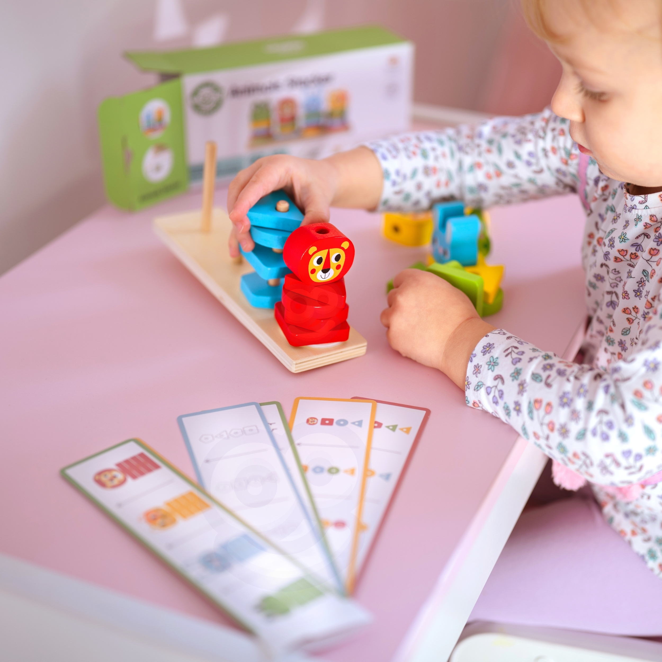 Układanka montessori piramidka zwierzątka 27 el. fsc