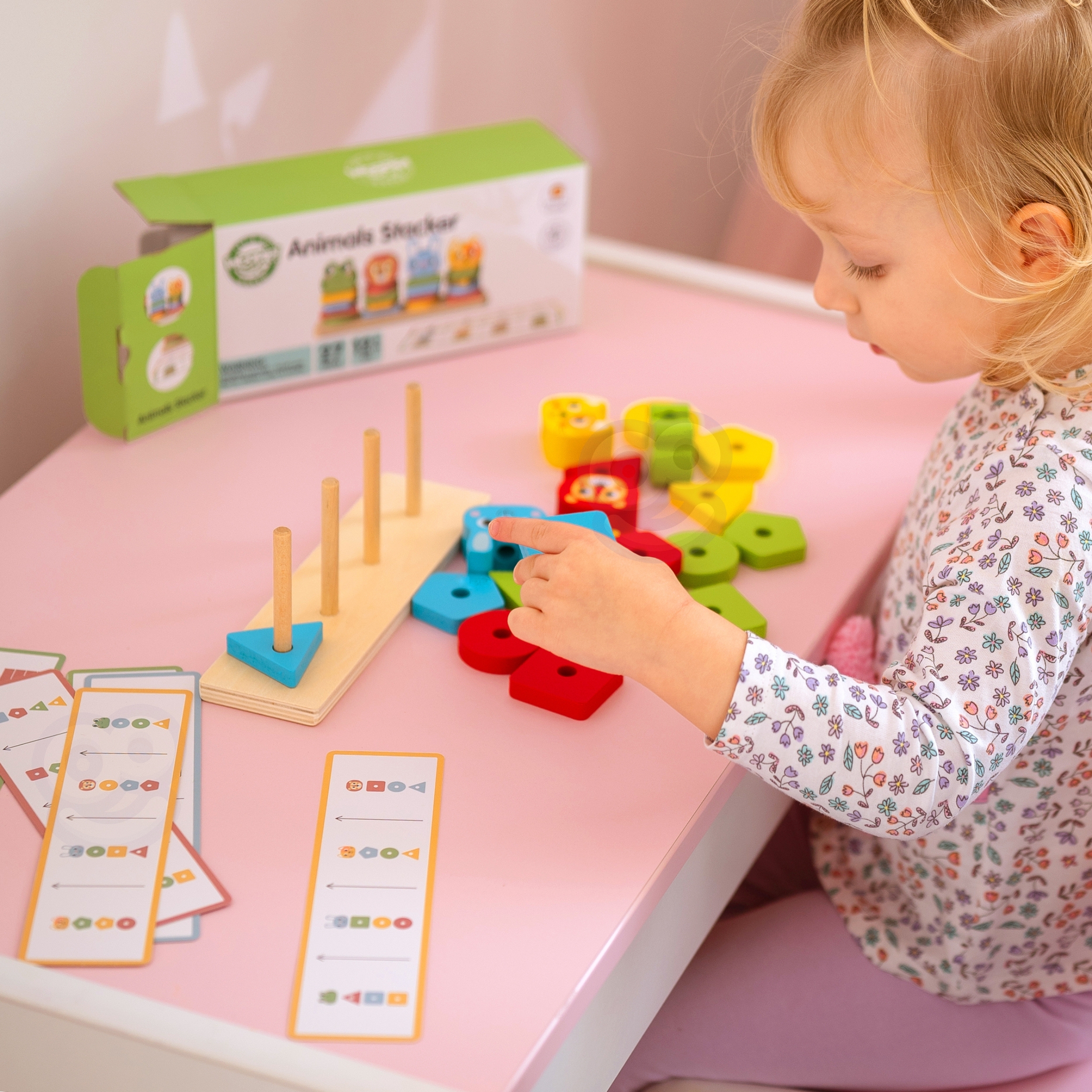 Układanka montessori piramidka zwierzątka 27 el. fsc