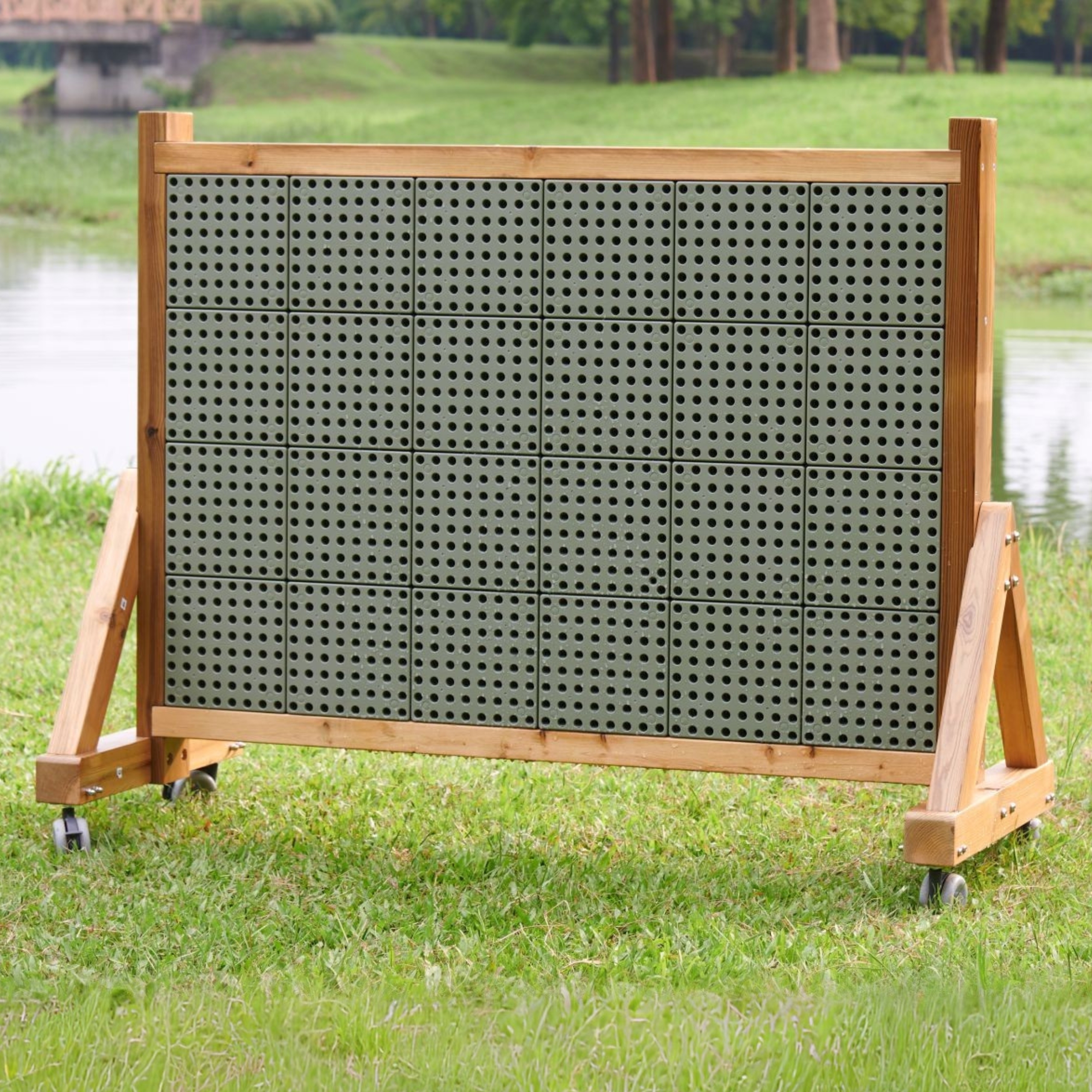 Drewniana ściana tablica xxl naukowa kreatywna stem wall outdoor