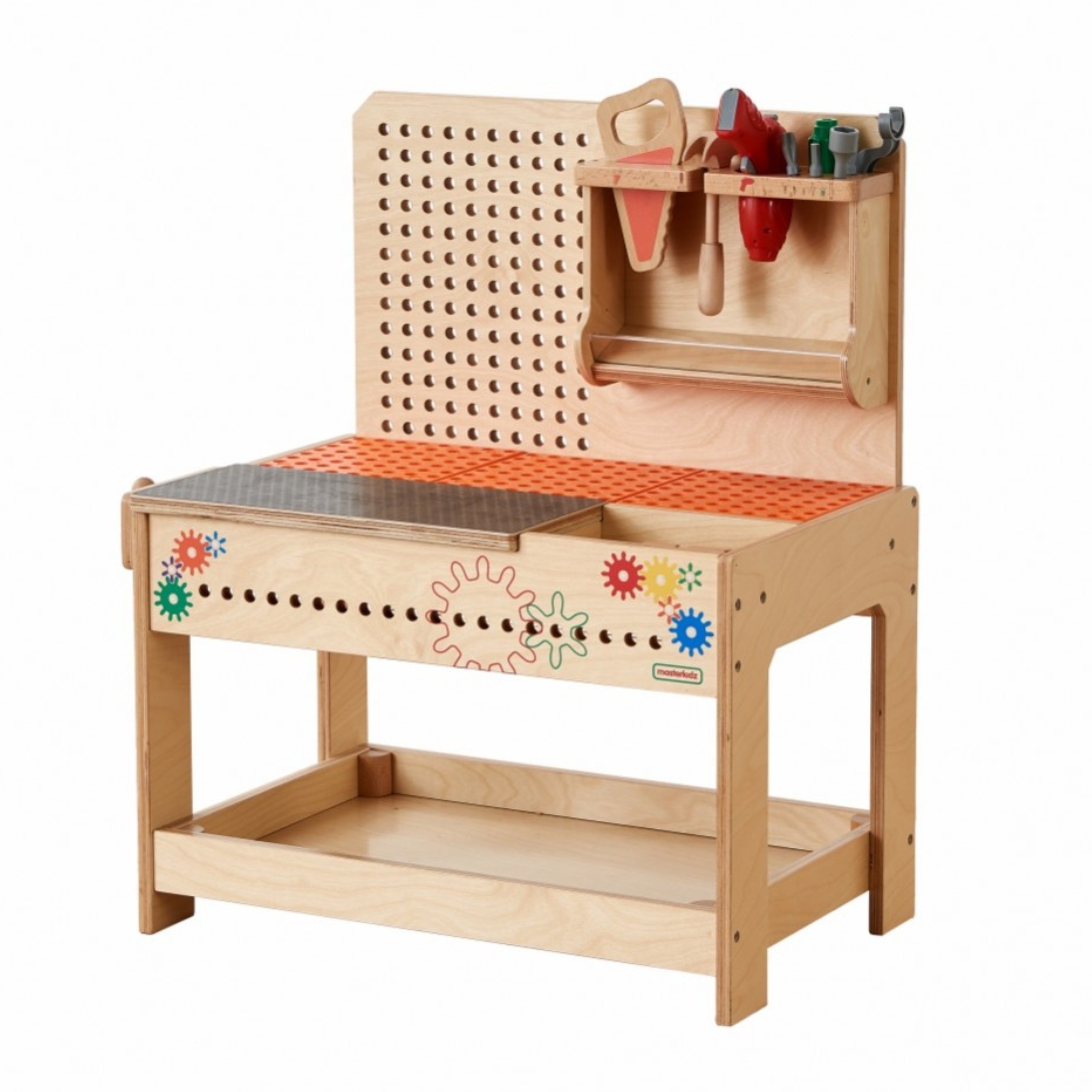 Drewniany warsztat xxl montessori stem z narzędziami