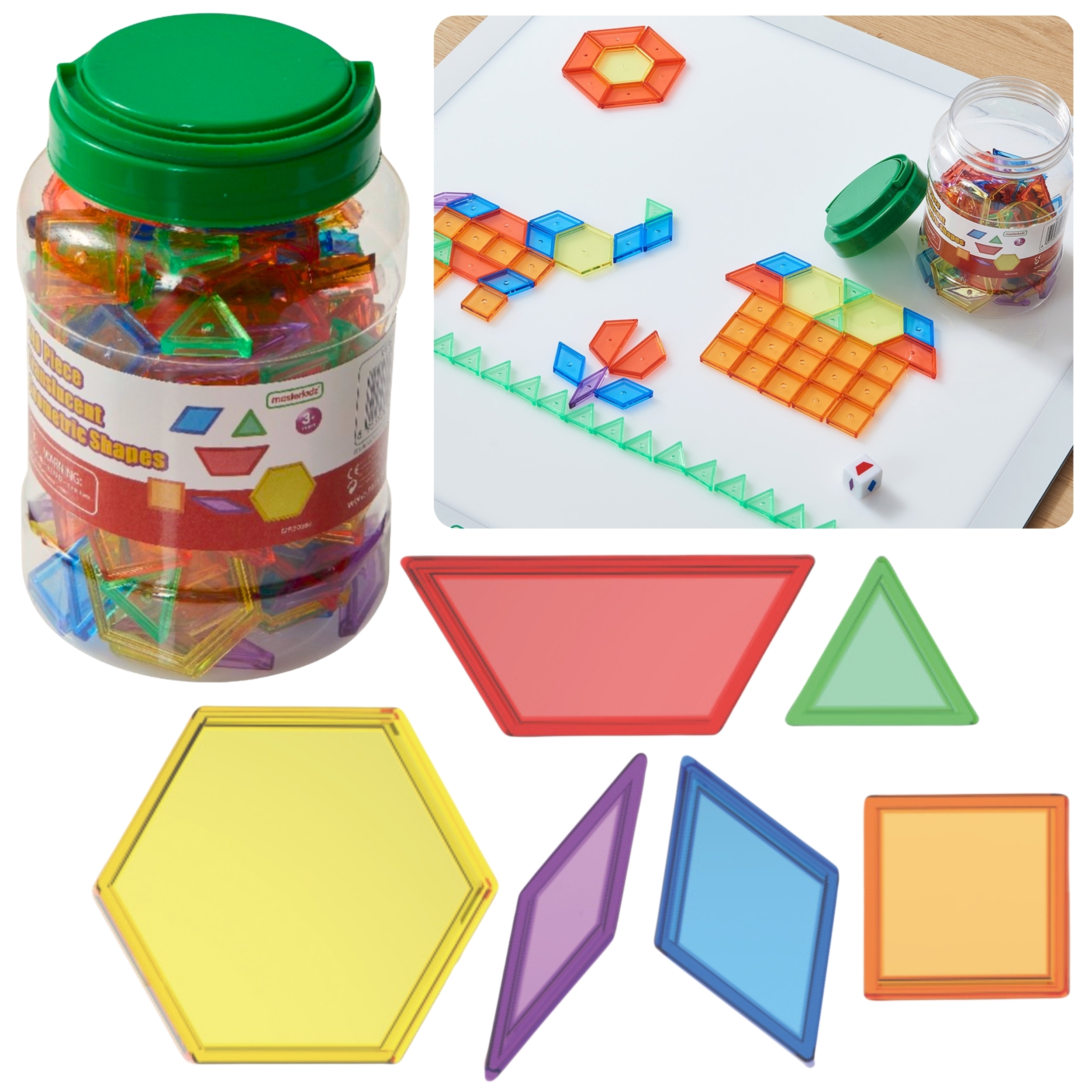 Zestaw klocki montessori tangram mozaika 140 el.