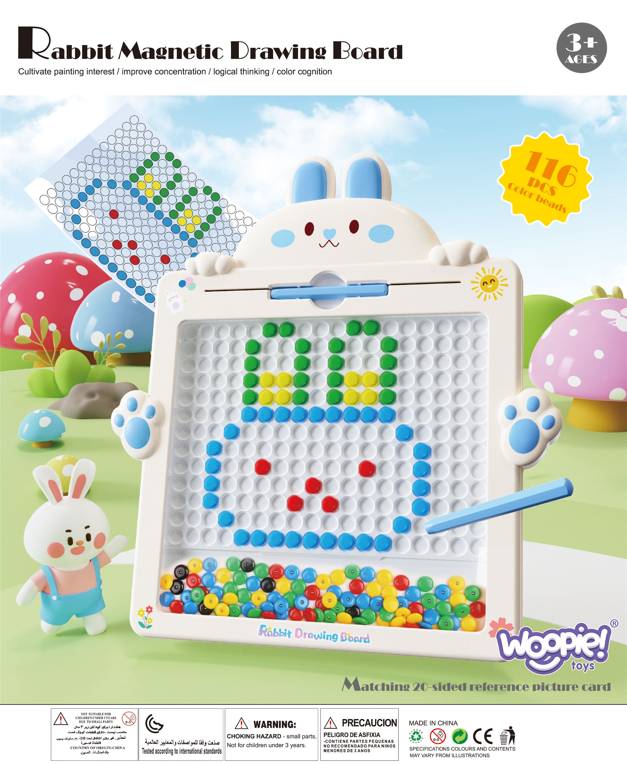 Tablica magnetyczna dla dzieci montessori magpad królik