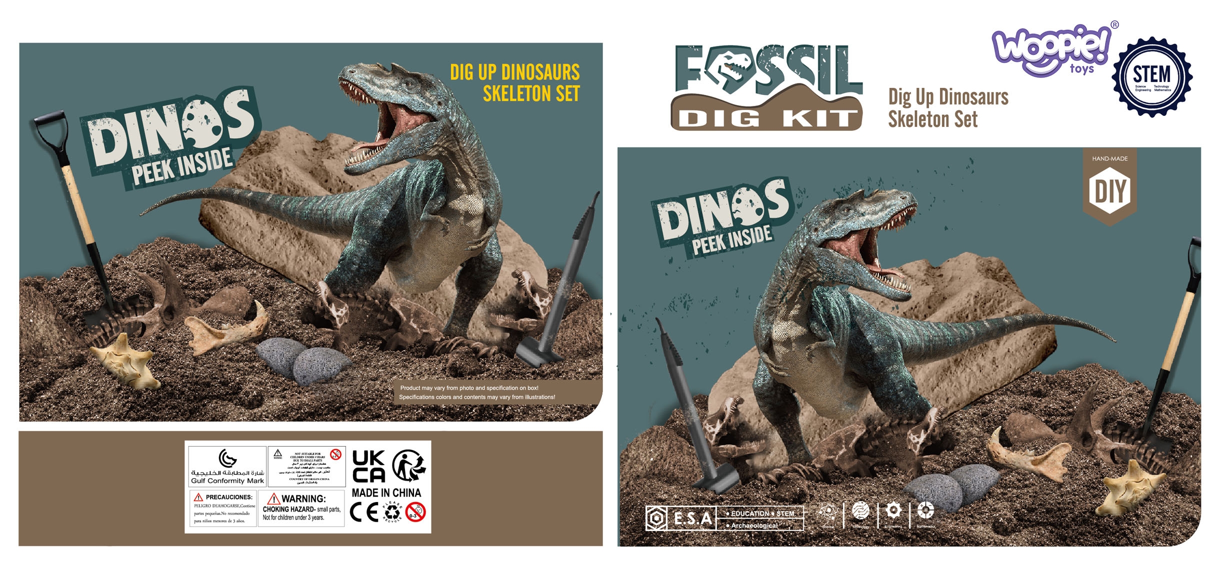 Wykopalisko 6w1 dinozaur szkielet mały archeolog 6 szt.