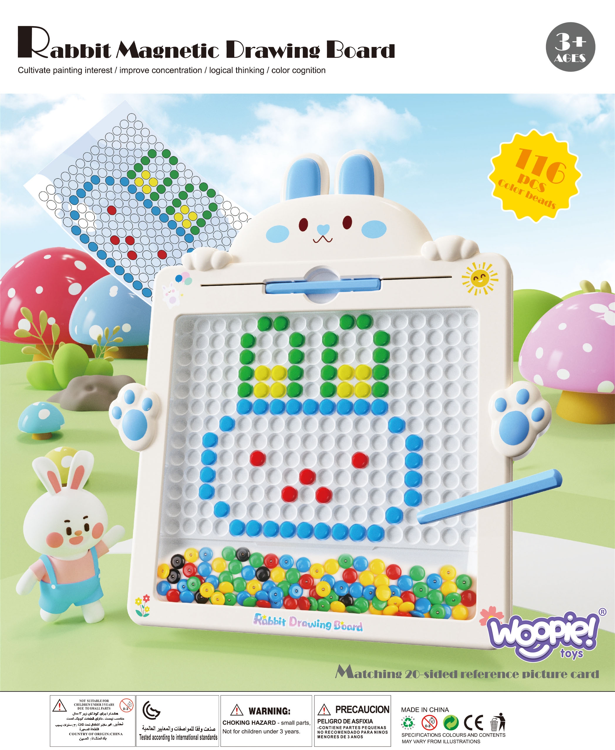 Tablica magnetyczna dla dzieci montessori magpad królik