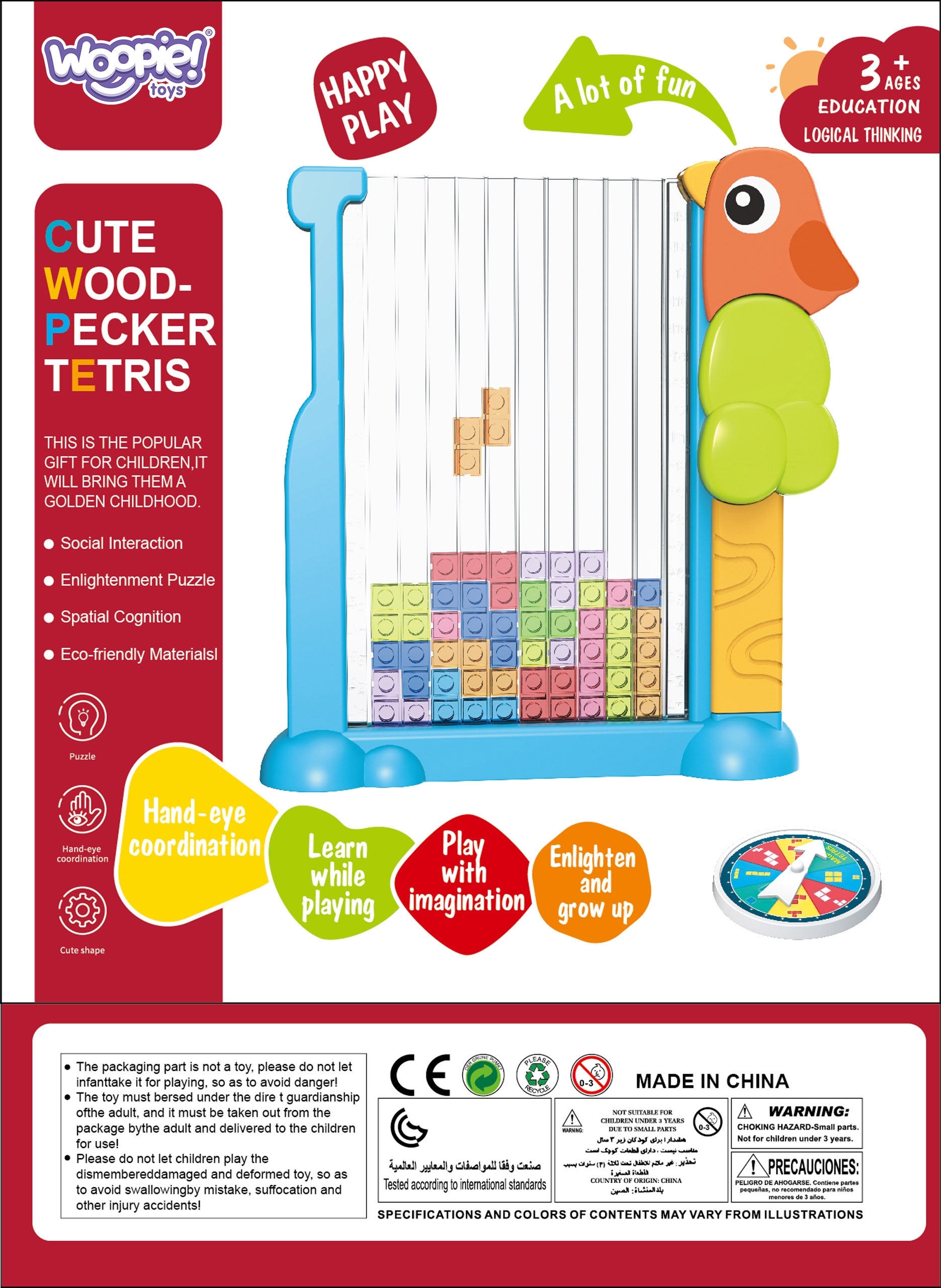 Gra edukacyjna tetris kolorowe klocki