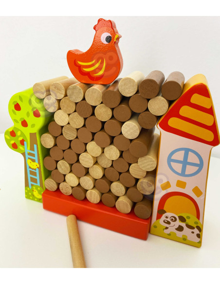 TOOKY TOY Gra Jenga Drewniana Farma