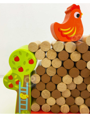 TOOKY TOY Gra Jenga Drewniana Farma