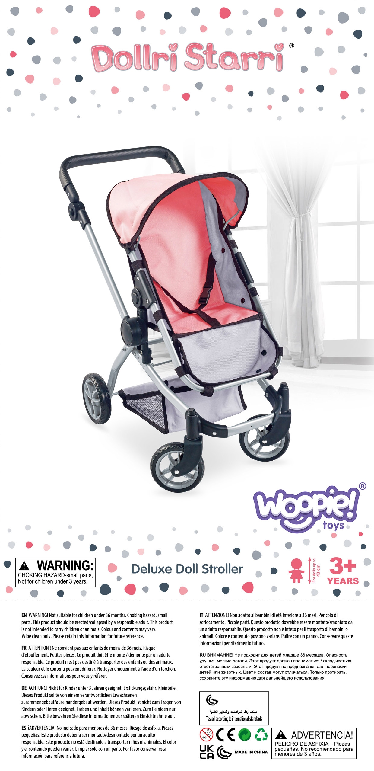 Wózek dla lalek 2w1 gondola spacerówka regulacja