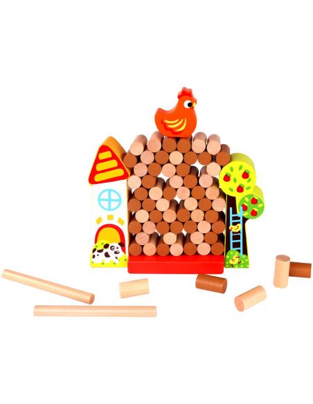 TOOKY TOY Gra Jenga Drewniana Farma