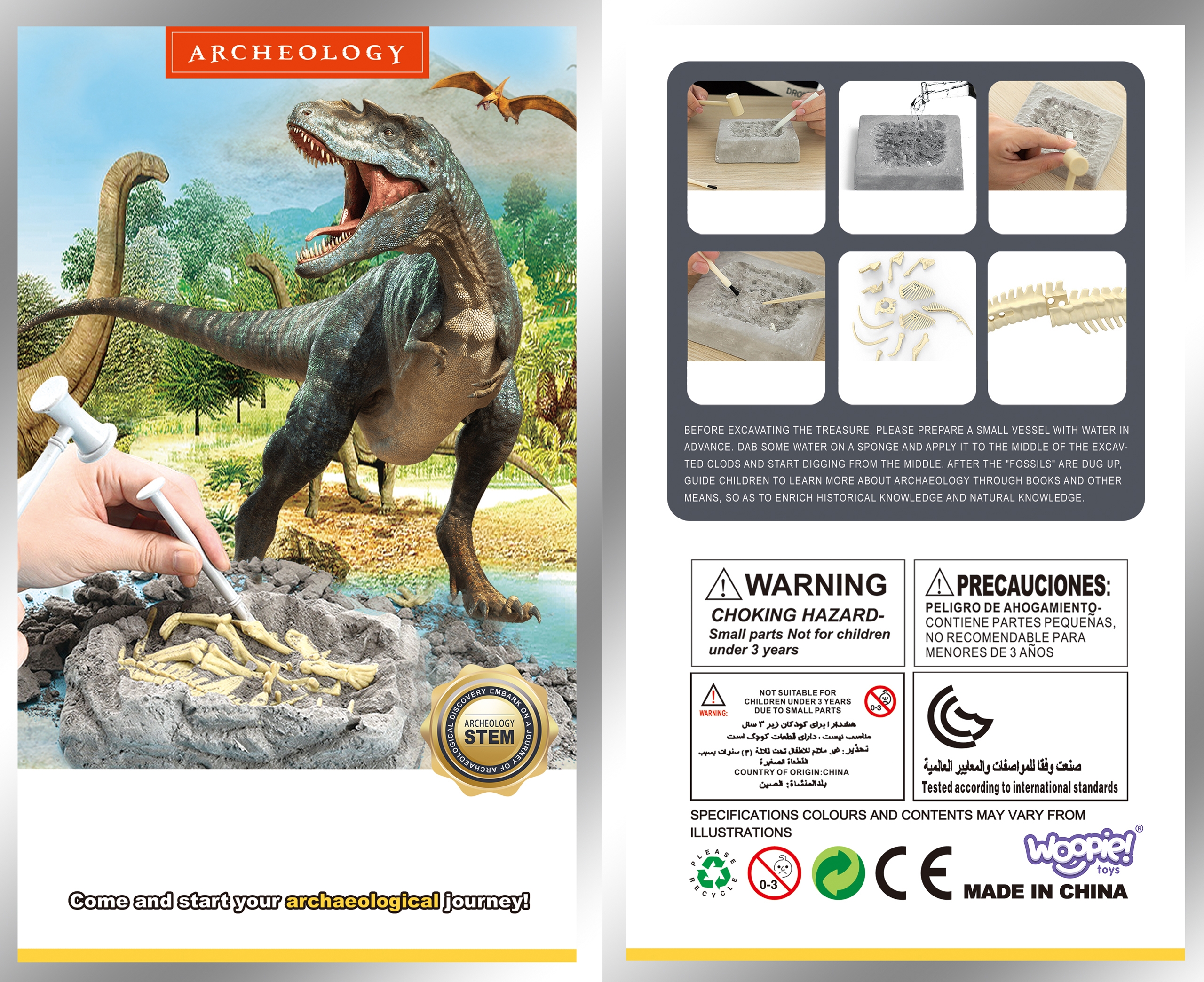 Zabawka kreatywna dinozaur szkielet wykopalisko archeologiczne