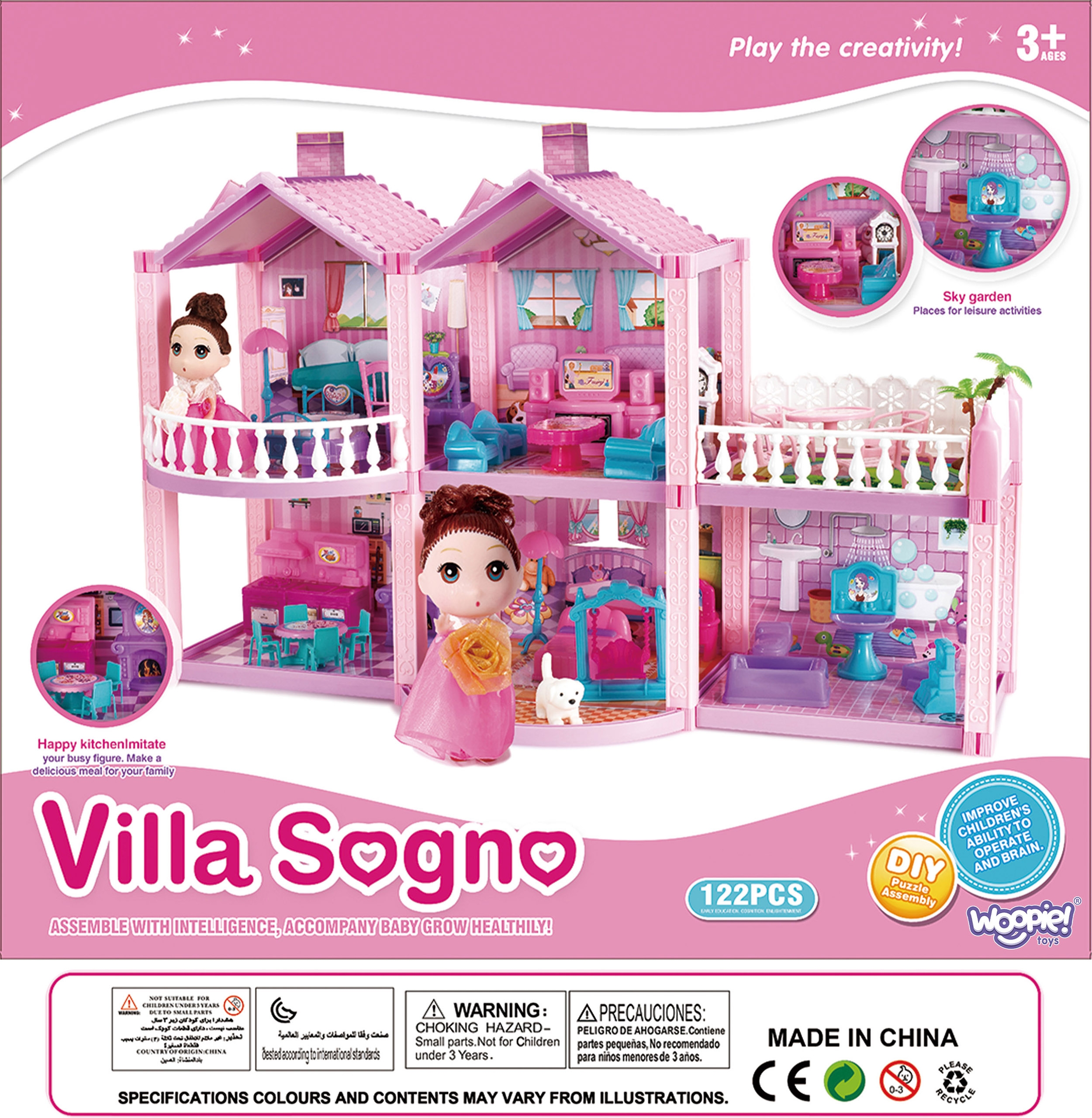 Domek dla lalek kucyków pony fantasy villa 120 el.