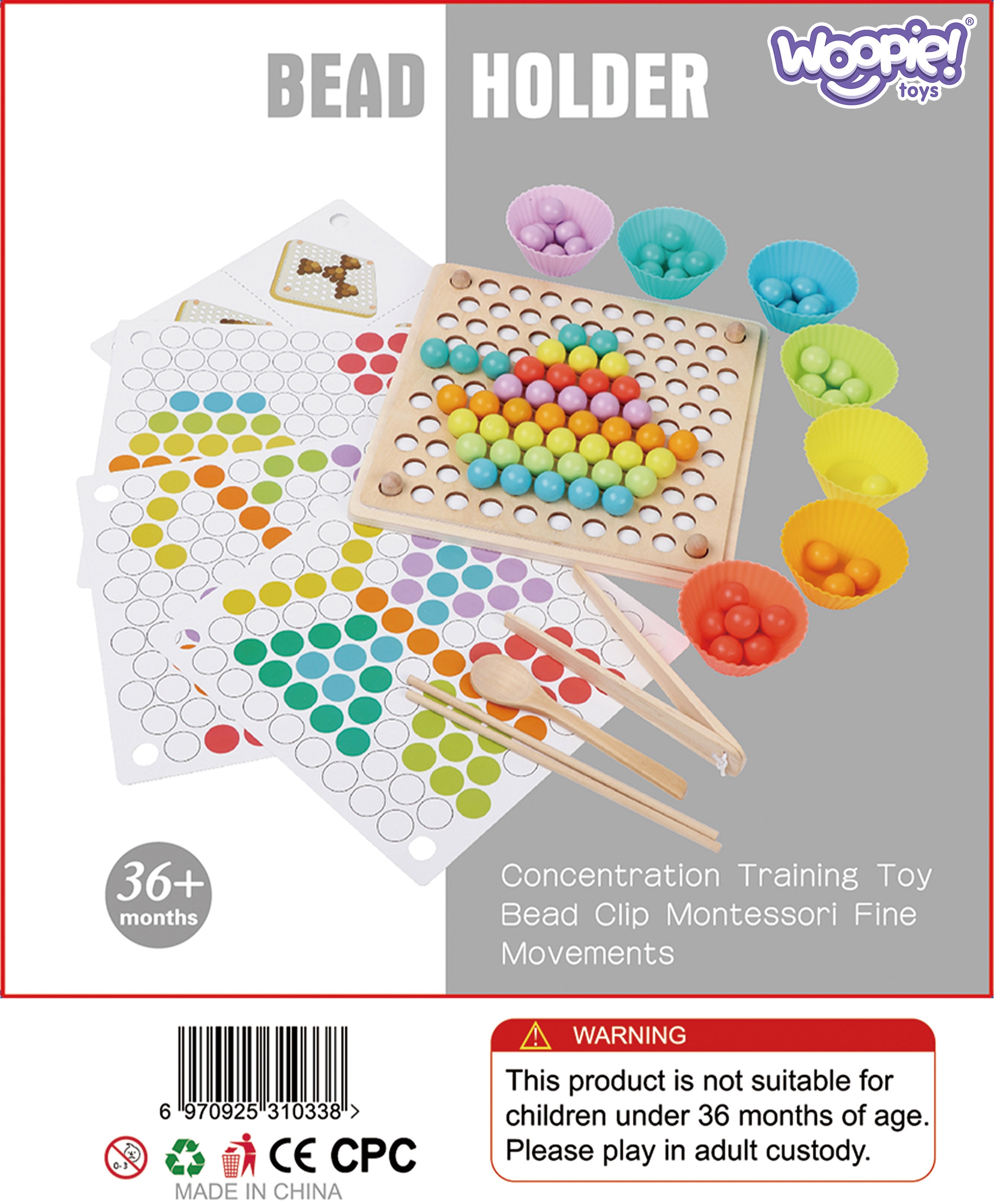 Kolorowe kulki układanka montessori mozaika sorter