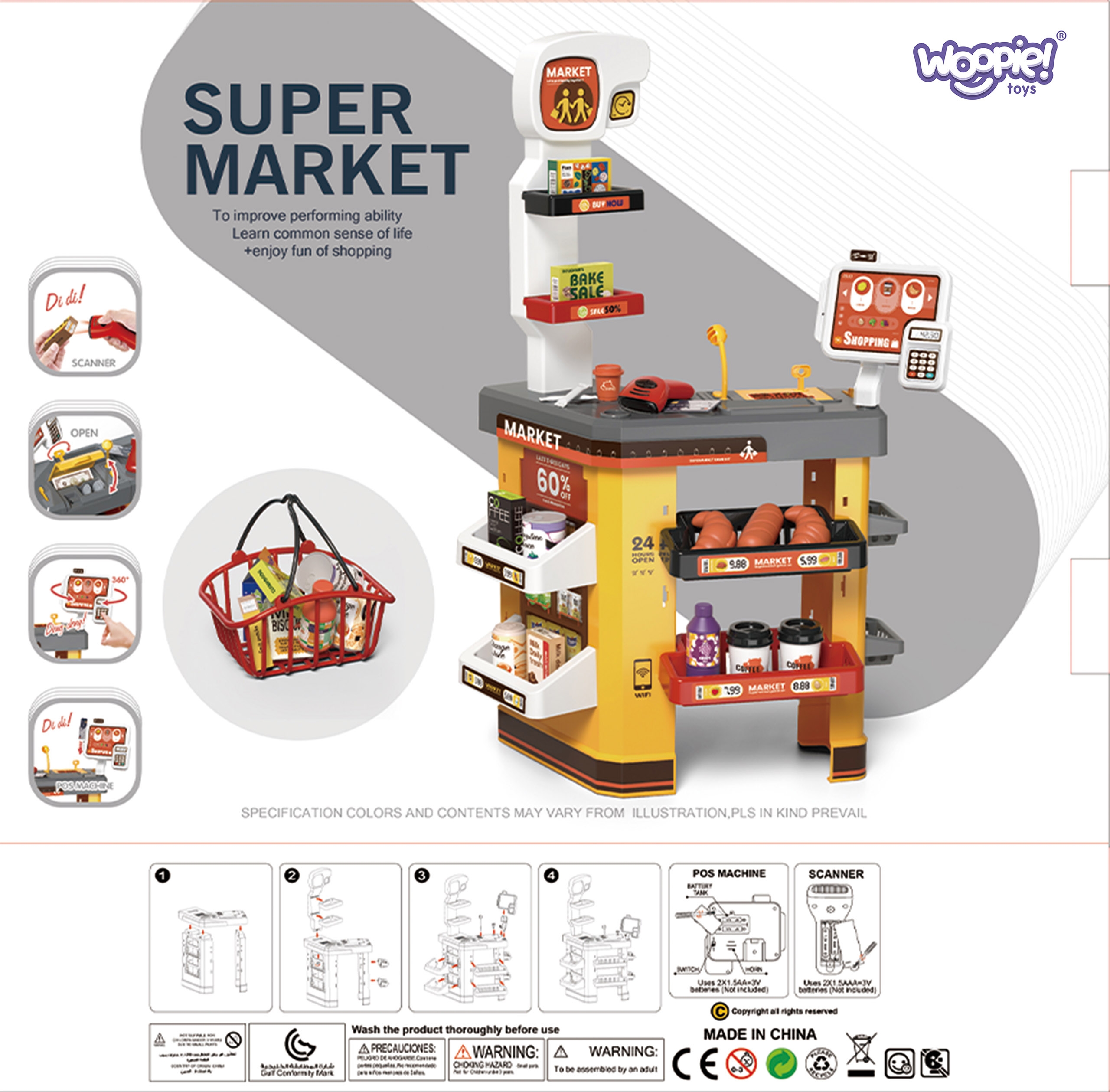 Interaktywny super market dla dzieci akcesoria