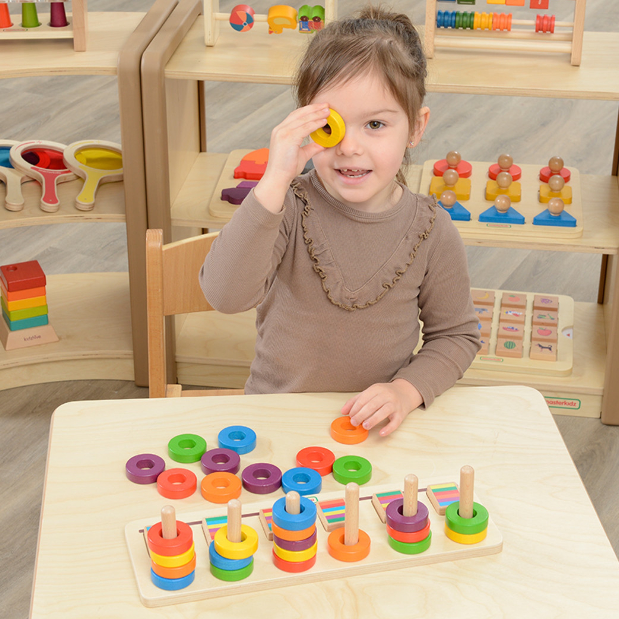 Układanka nauka liczenia i kolorów sorter montessori