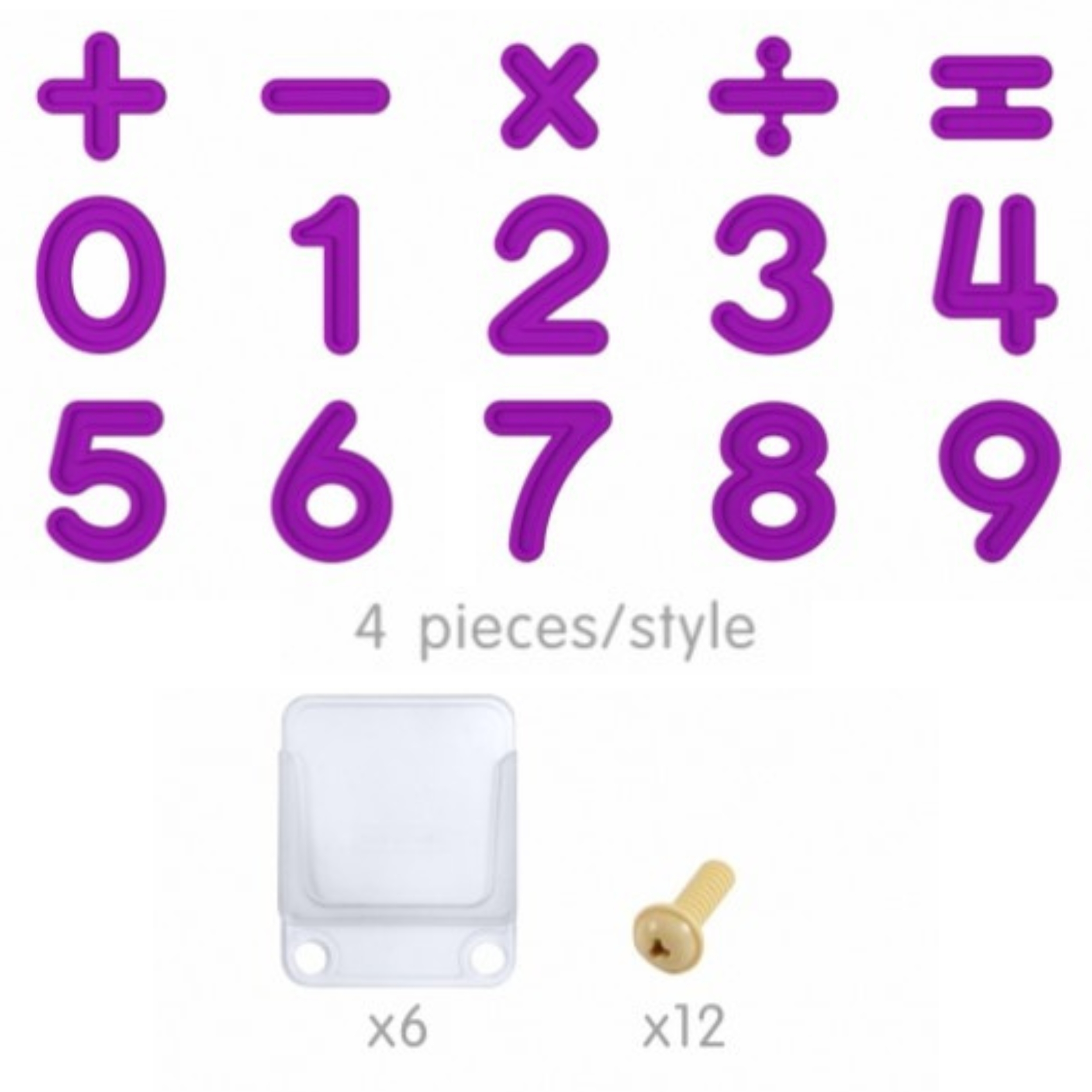 Zestaw cyferek i znaków do nauki liczenia i matematyki do paneli ściennych stem 82 el.