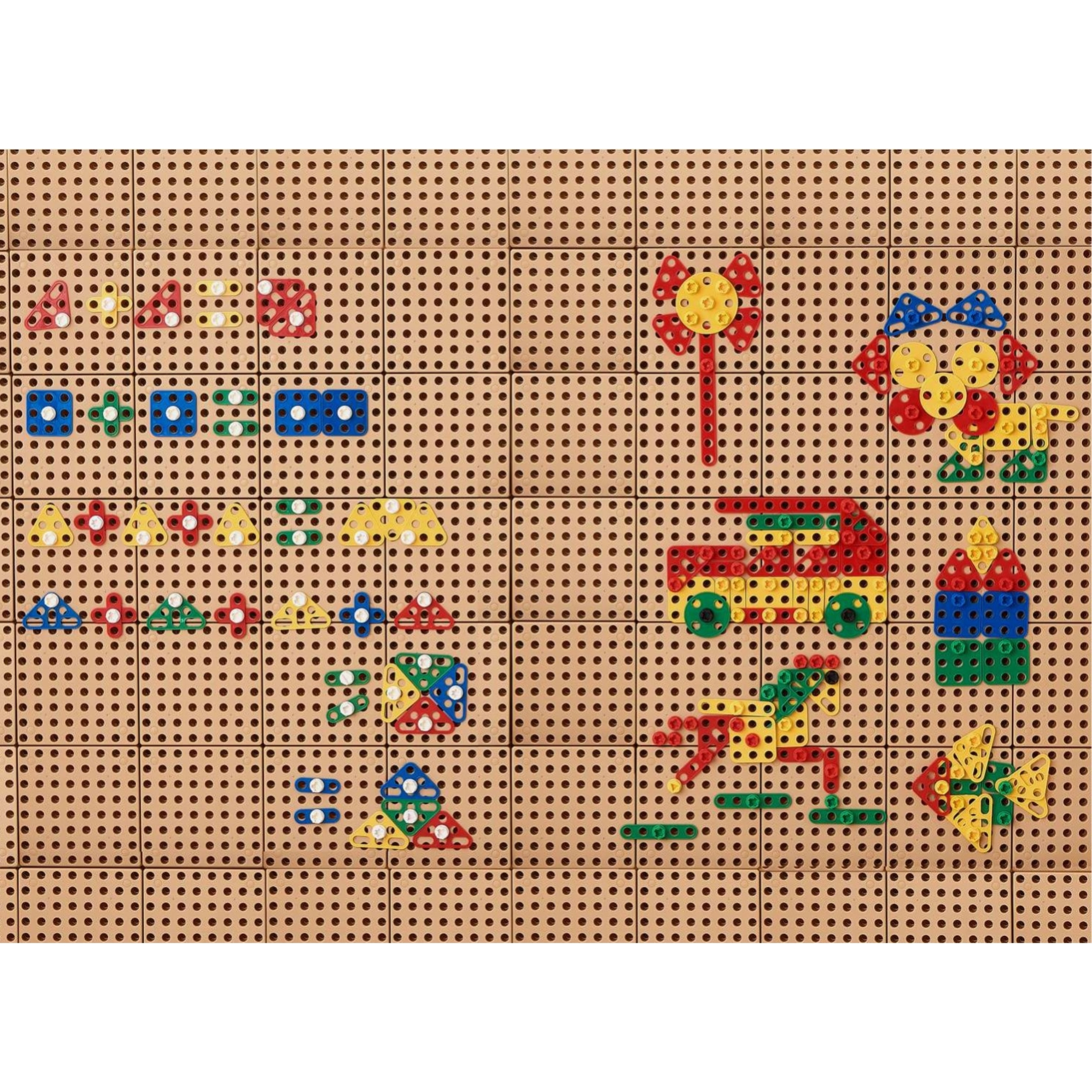 Zestaw geometrycznych kształtów klocków do paneli ściennych stem 260 el.