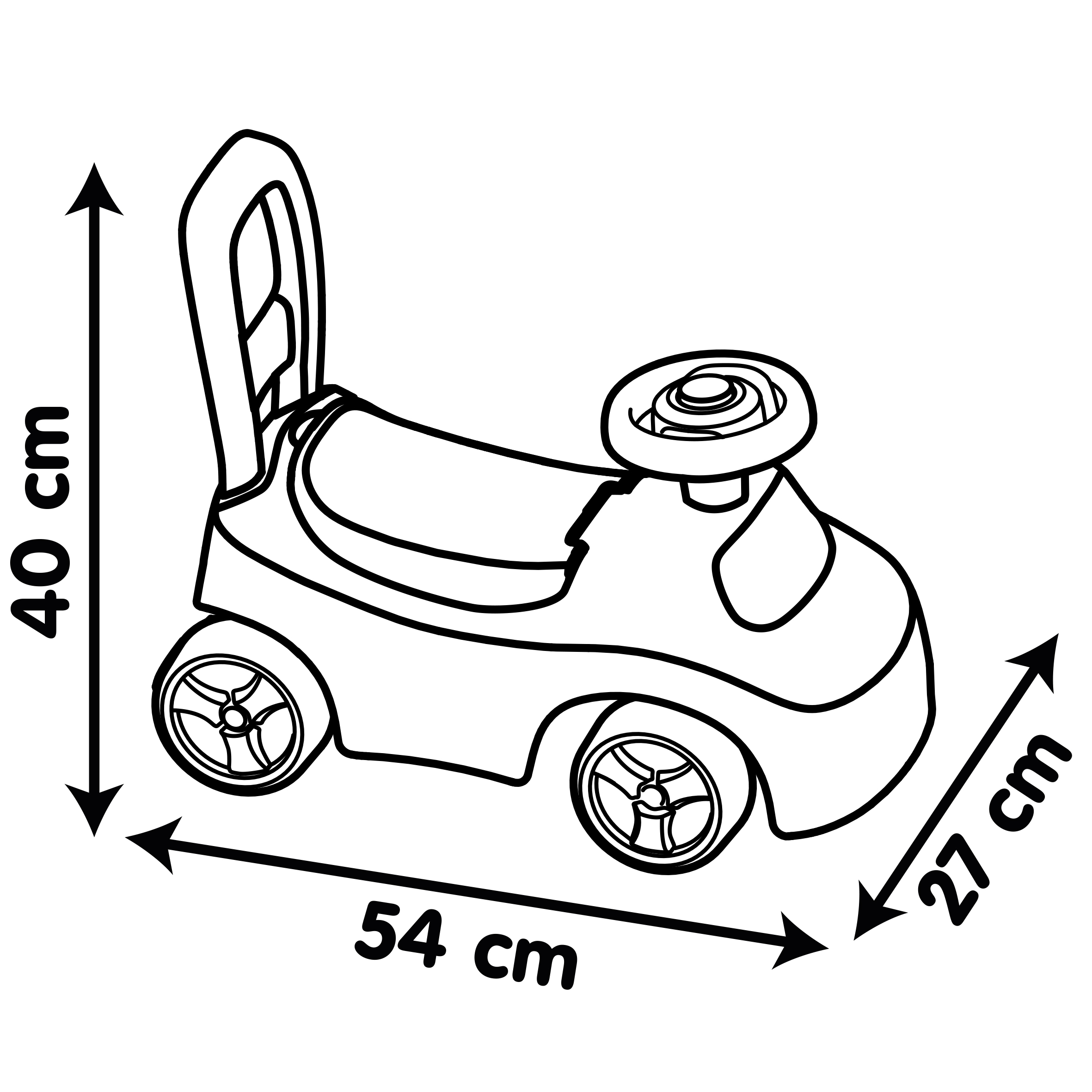 Czerwony jeździk z klaksonem ride-on