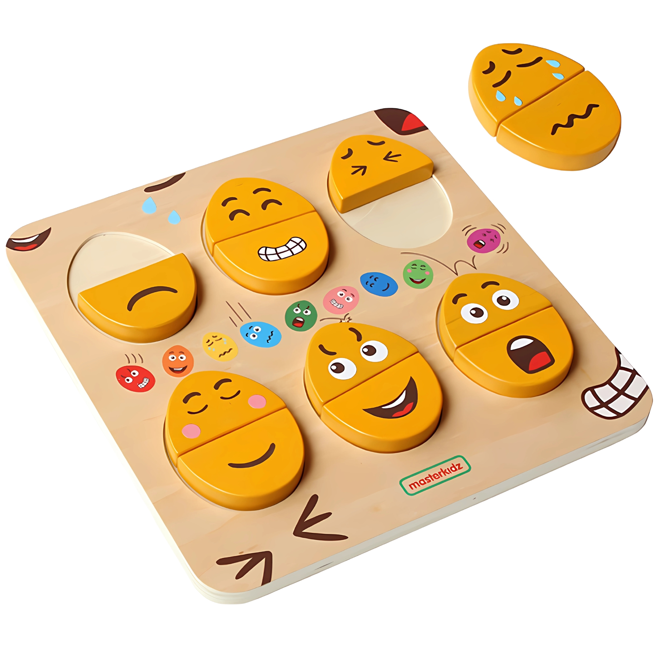 Tablica do nauki emocji drewniane jajka jaki humor? montessori