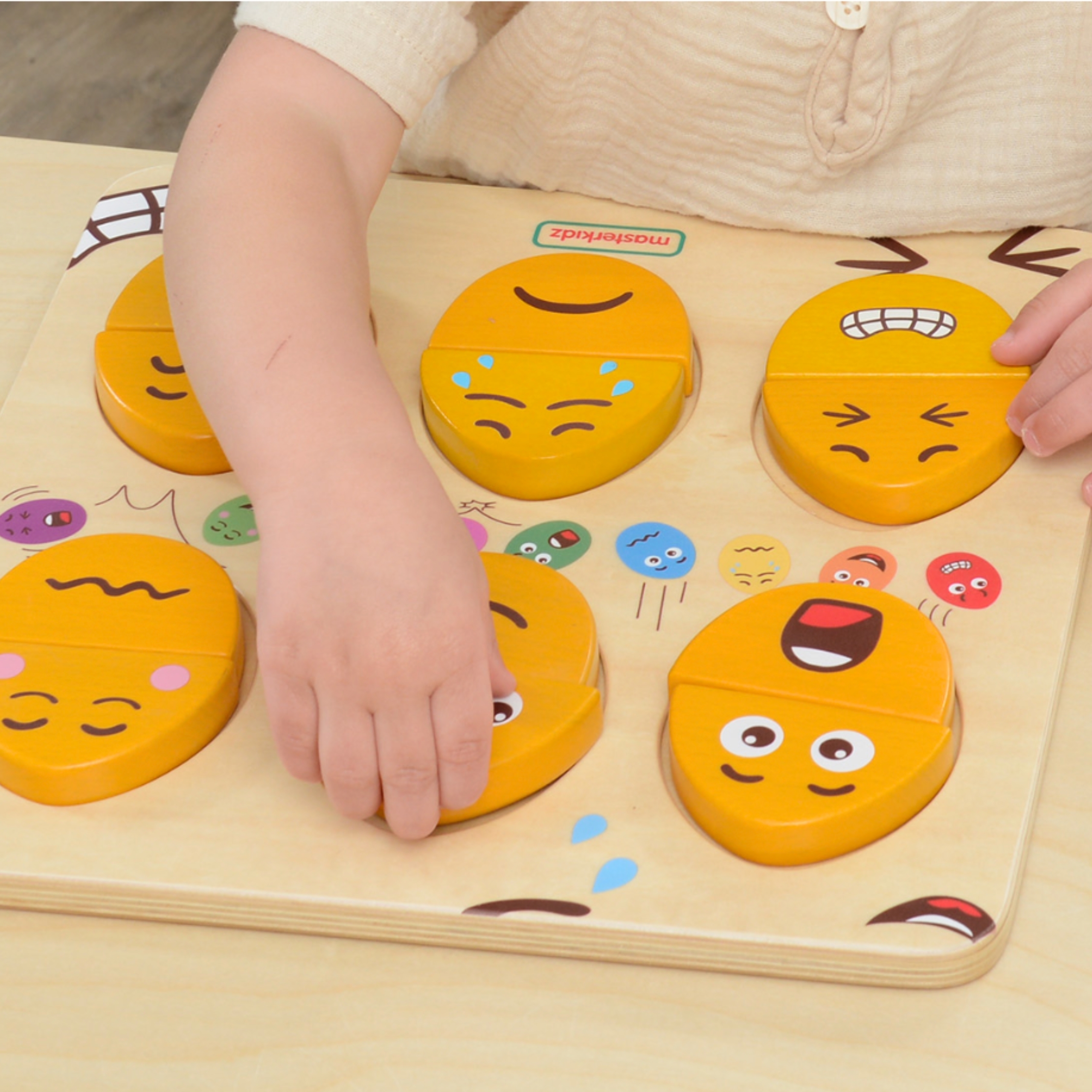 Tablica do nauki emocji drewniane jajka jaki humor? montessori