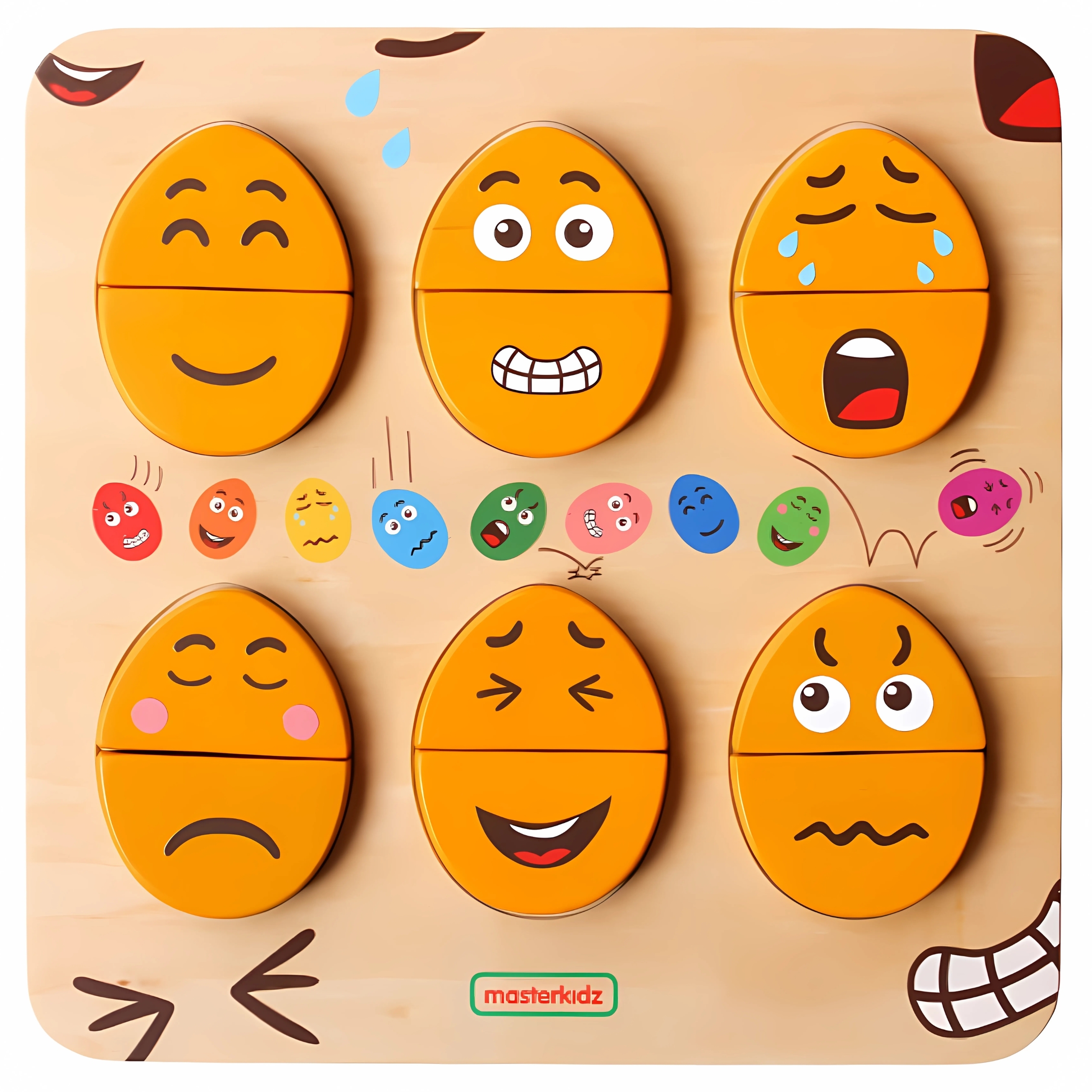 Tablica do nauki emocji drewniane jajka jaki humor? montessori
