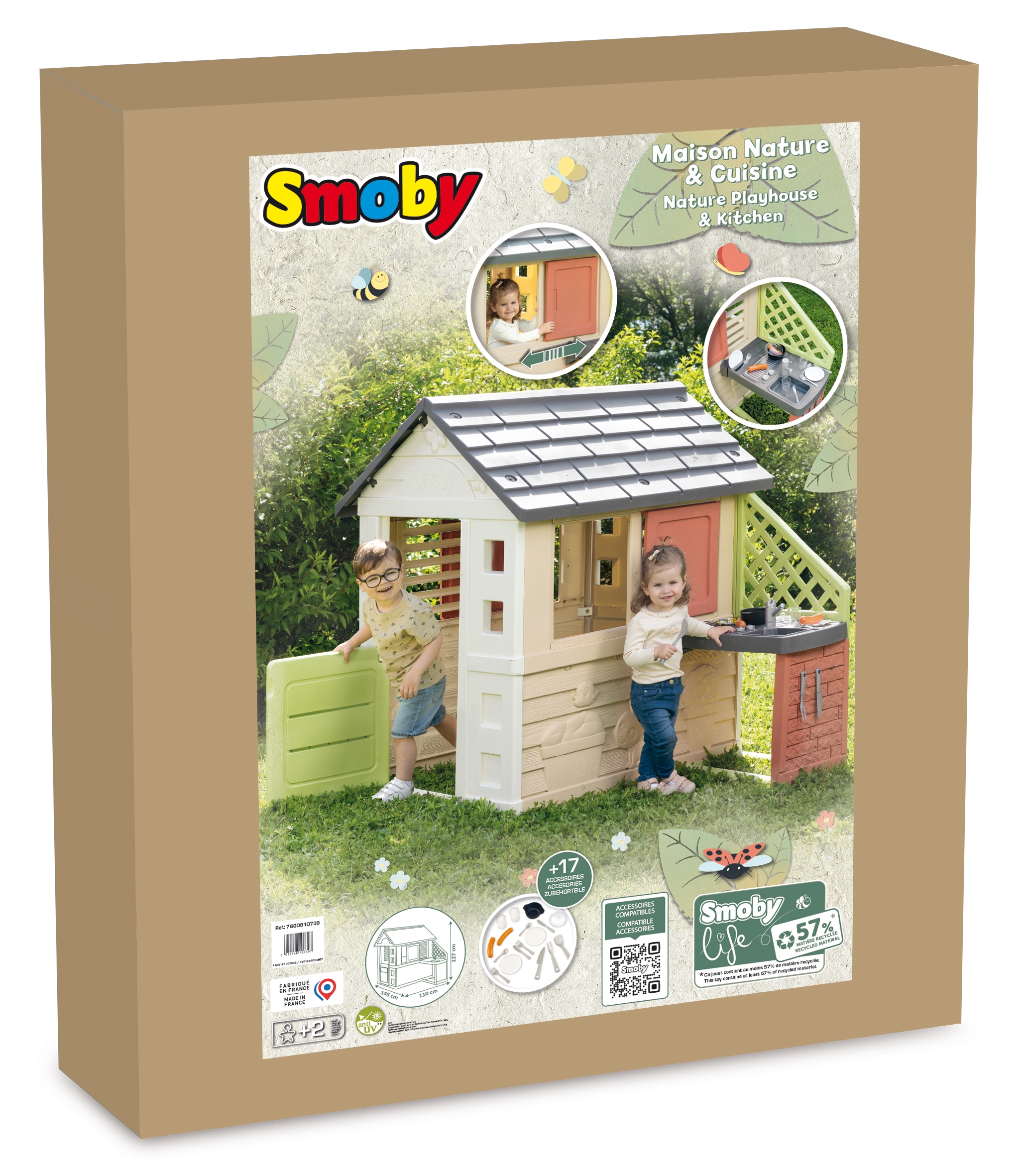 Domek nature z kuchnią + 17 akcesoriów