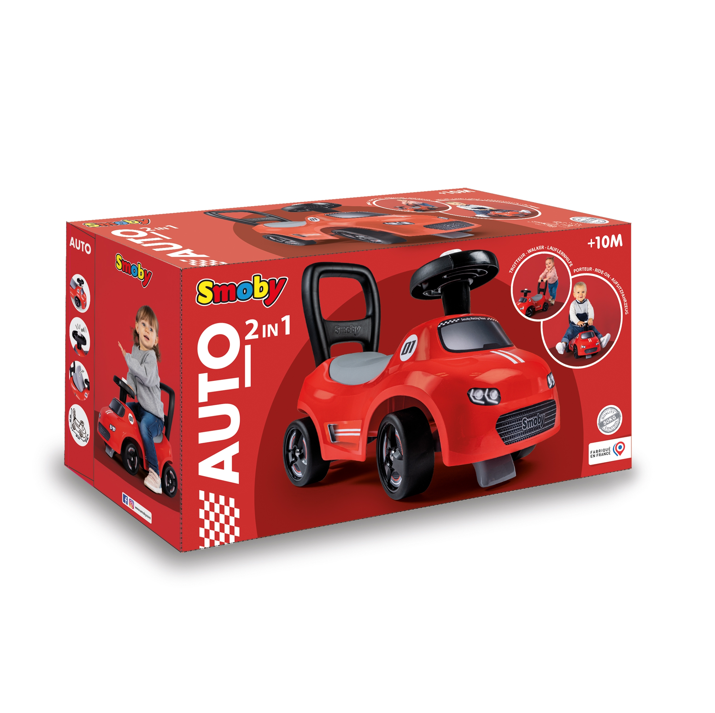 Czerwony jeździk z klaksonem ride-on