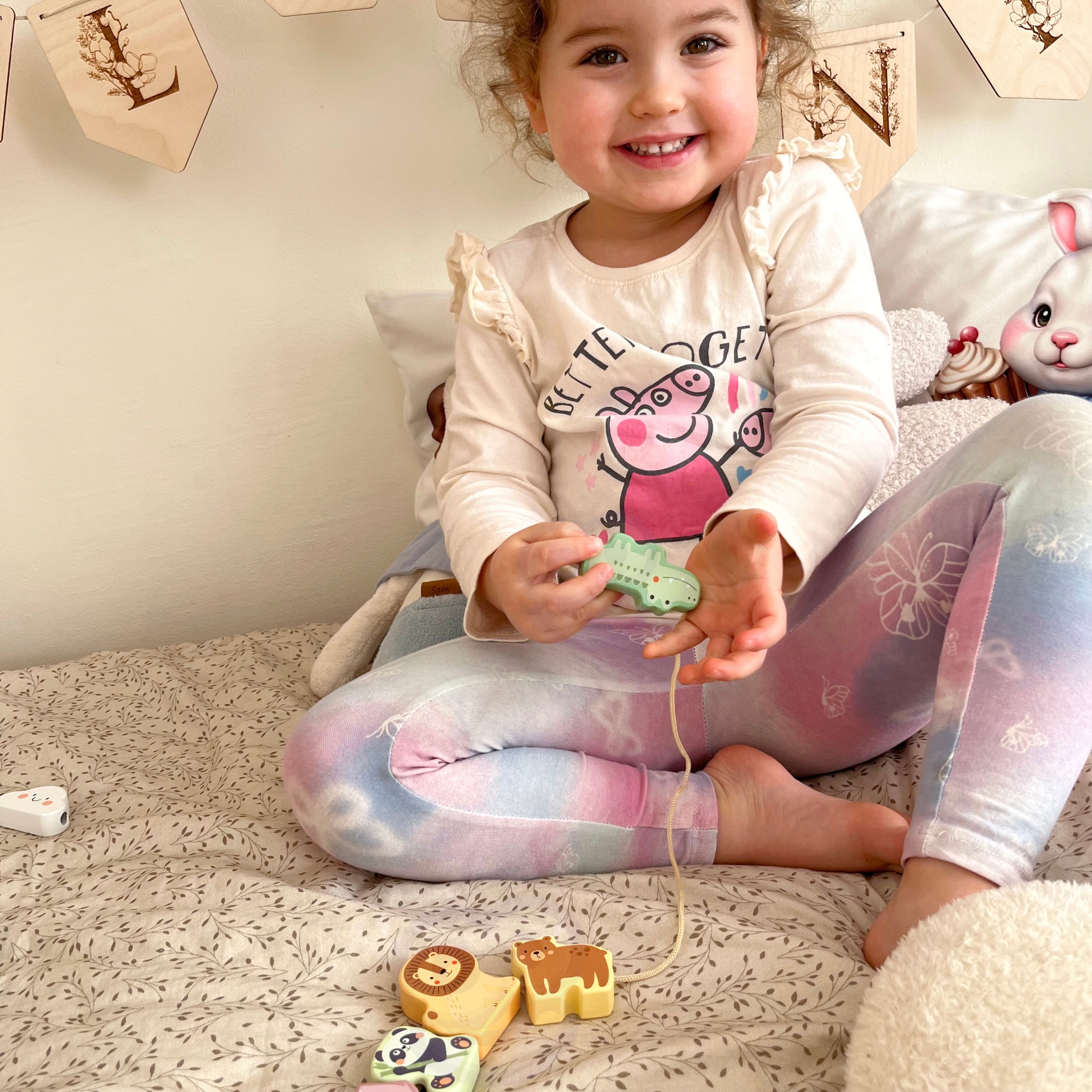 Drewniana nawlekanka klocki przeplatanka zoo montessori 13 el.