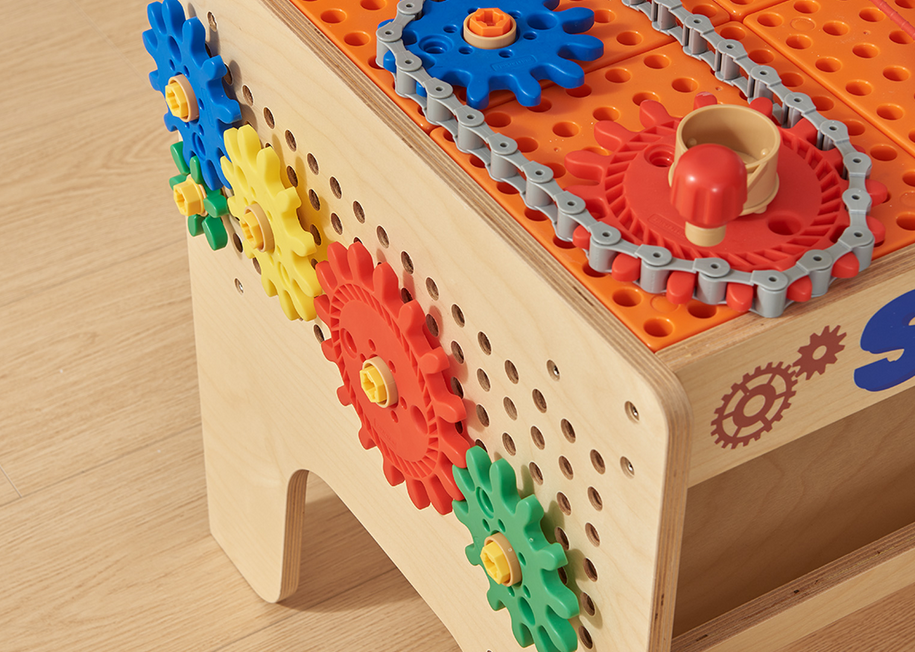 Drewniany warsztat xxl montessori stem z narzędziami