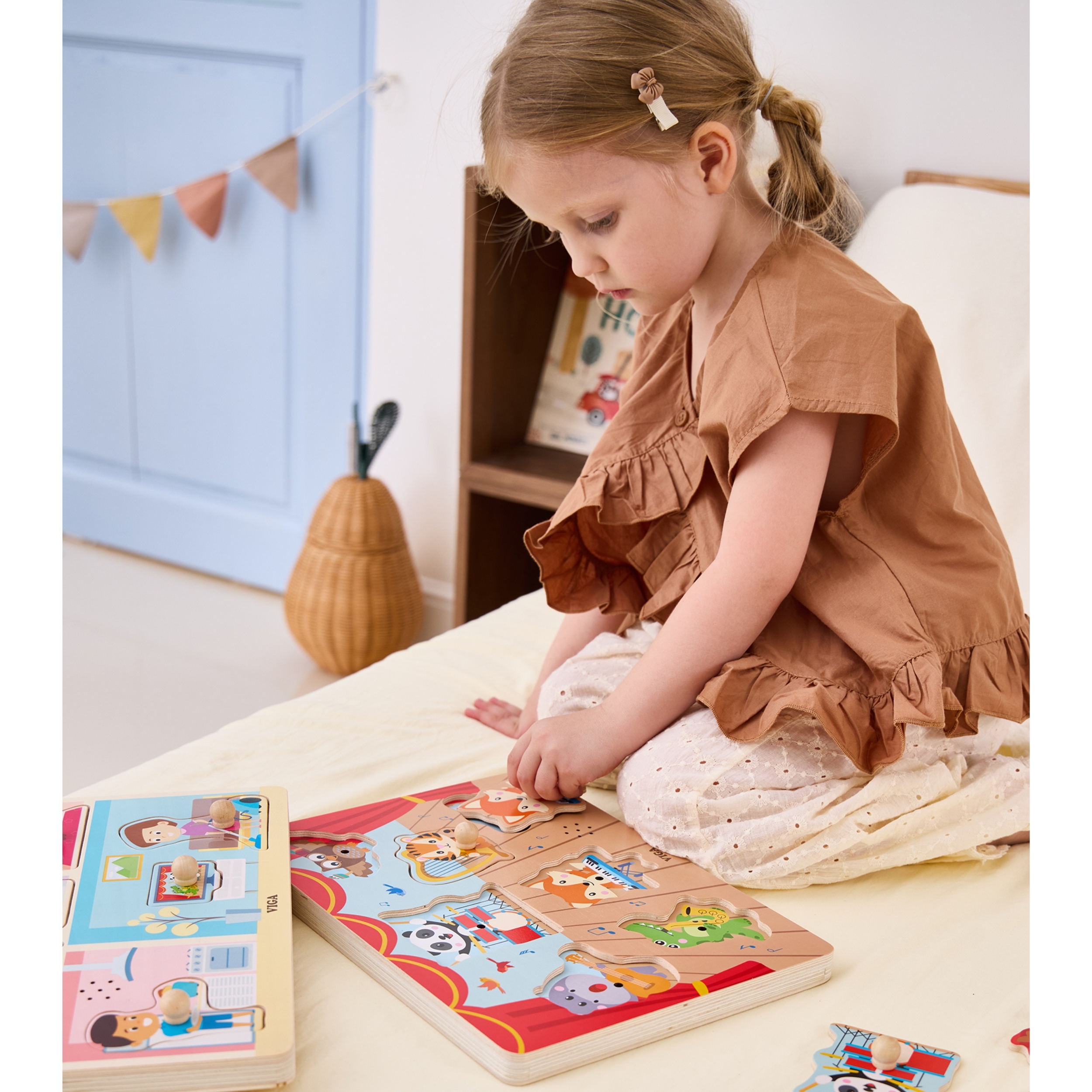 Puzzle dźwiękowe dopasuj muzykujące zwierzęta
