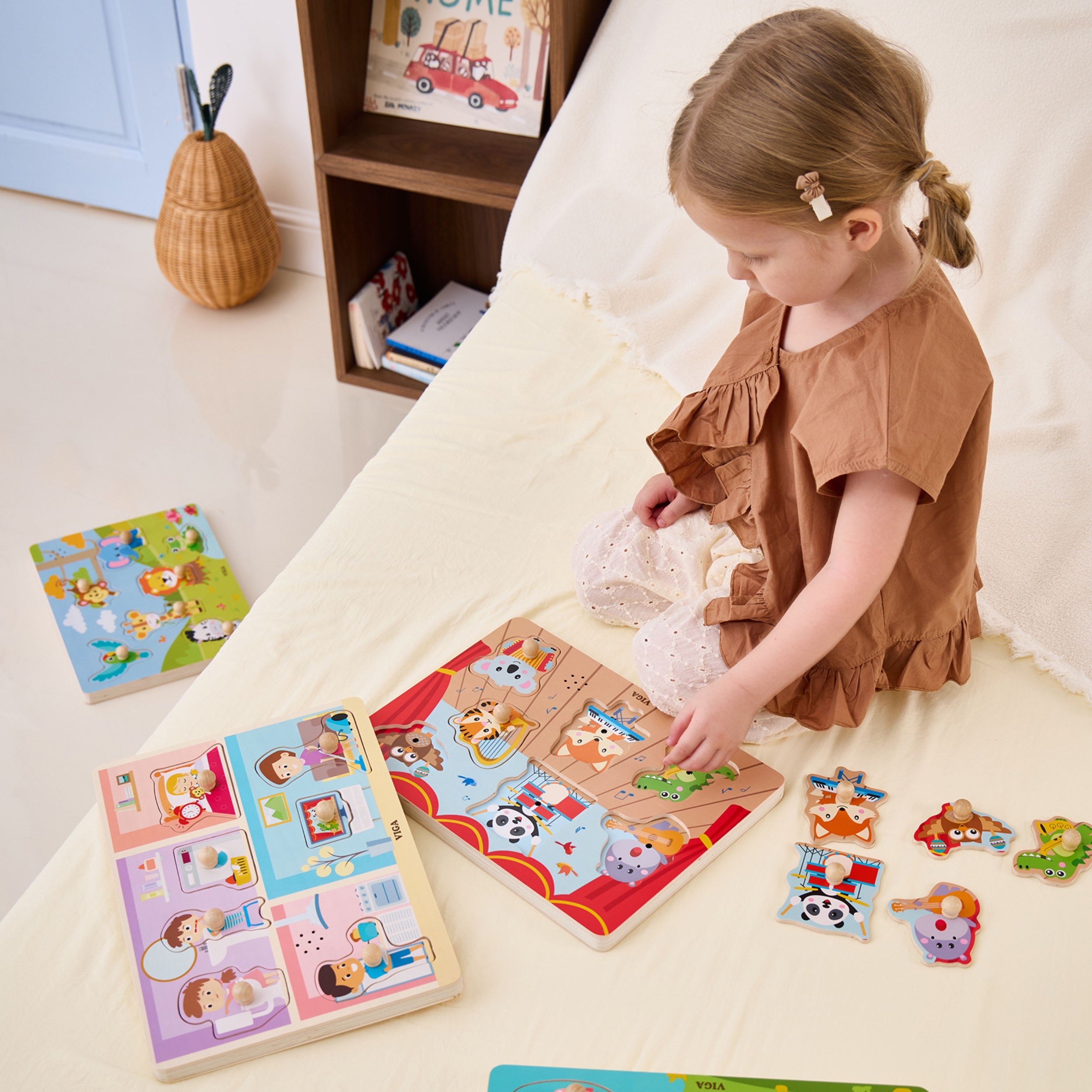 Puzzle dźwiękowe dopasuj muzykujące zwierzęta
