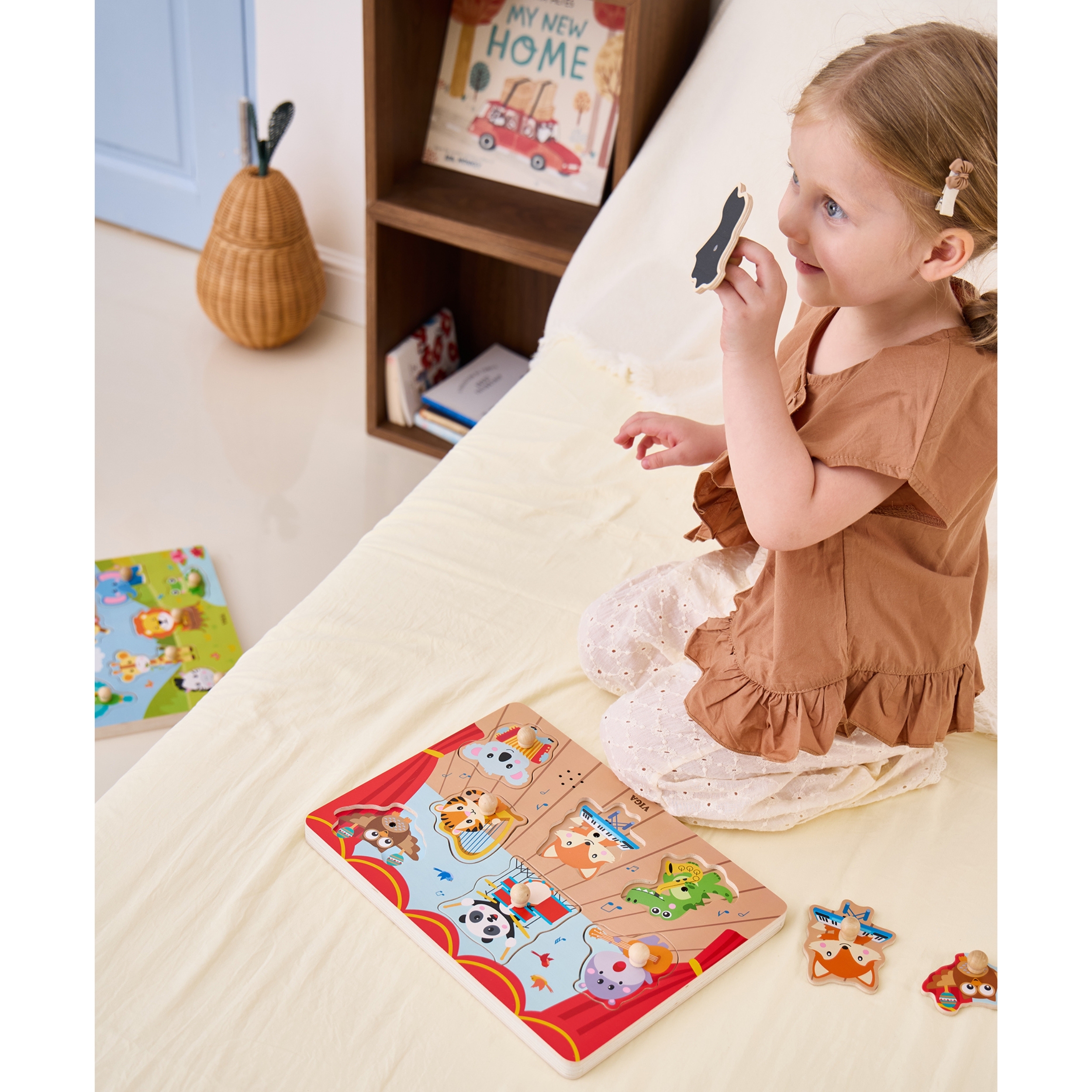 Puzzle dźwiękowe dopasuj muzykujące zwierzęta