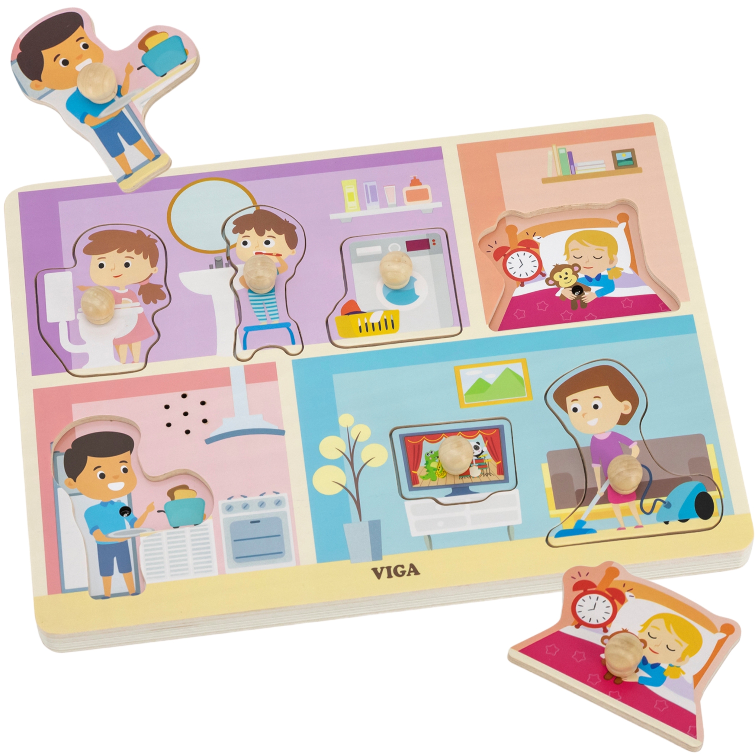 Puzzle dźwiękowe dopasuj codzienne aktywności