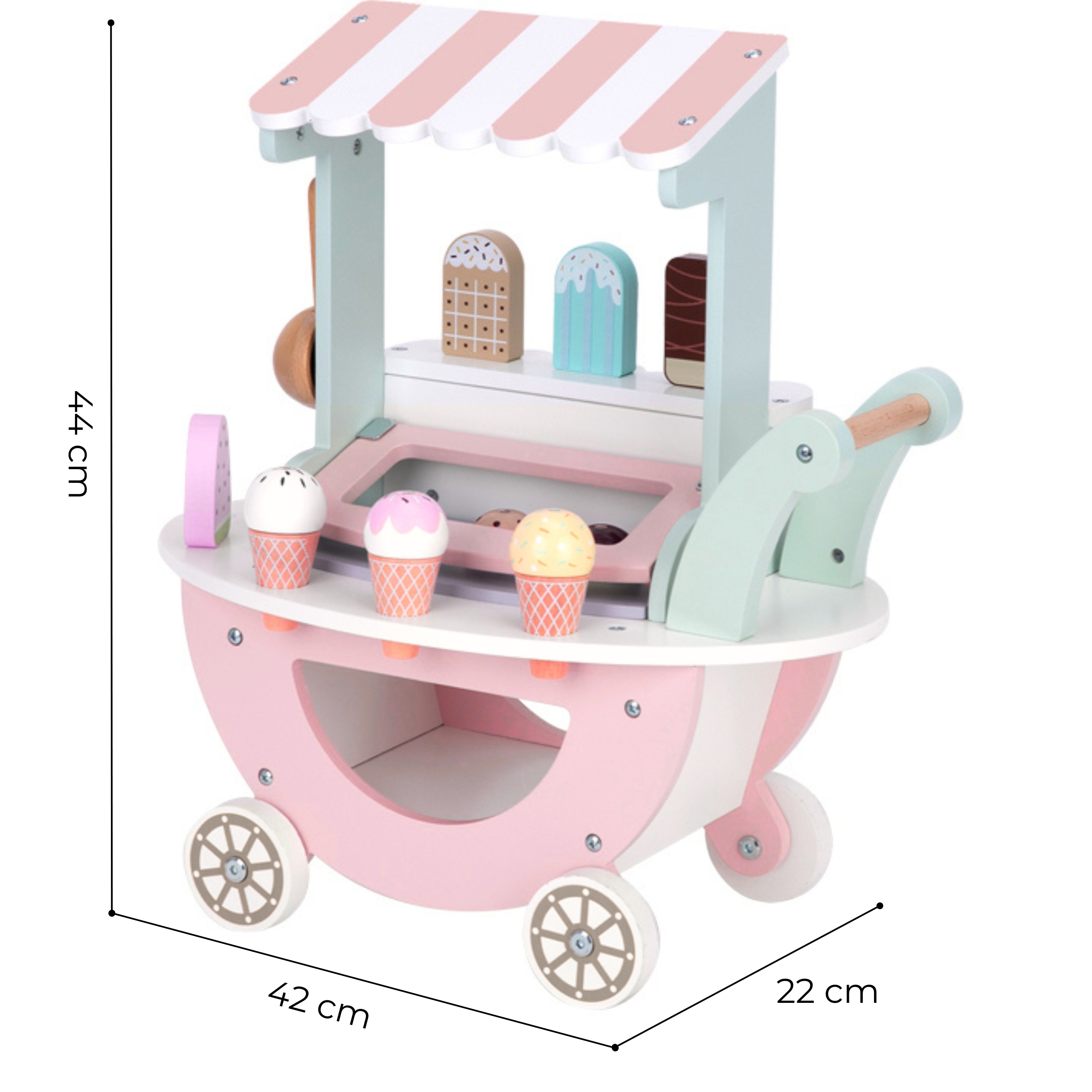 Pastelowa Lodziarnia 3w1 - Magiczny Wózek z Lodem