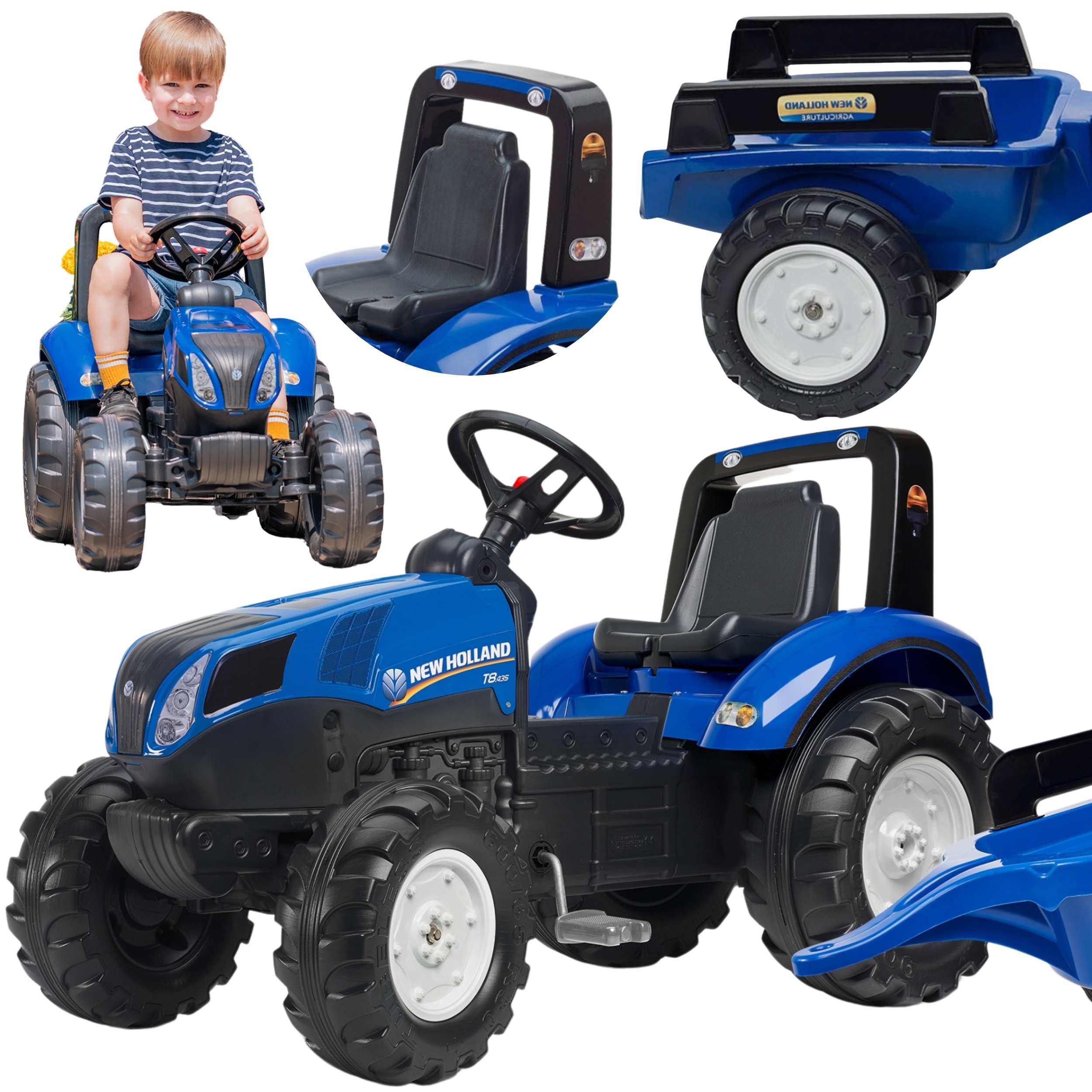 Traktor na pedały new holland duży z przyczepką od 3 lat