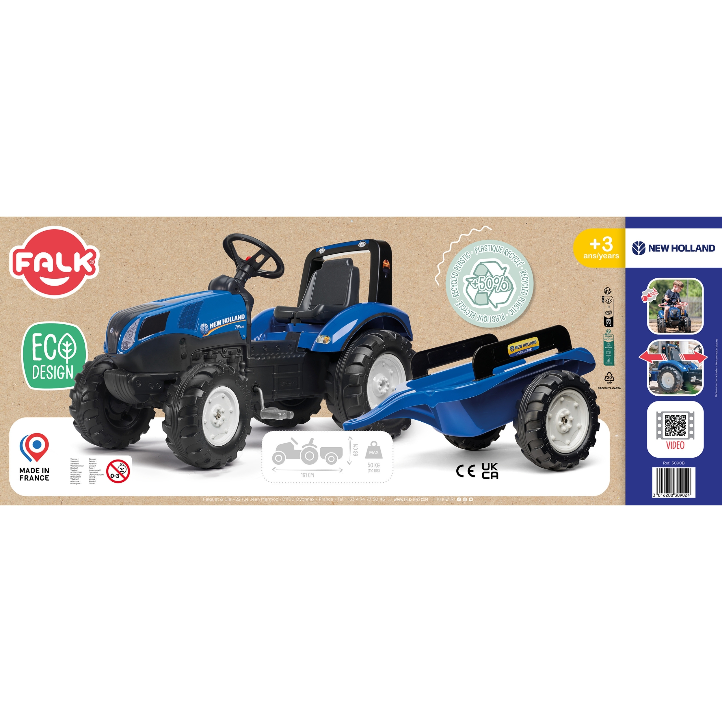 Traktor na pedały new holland duży z przyczepką od 3 lat
