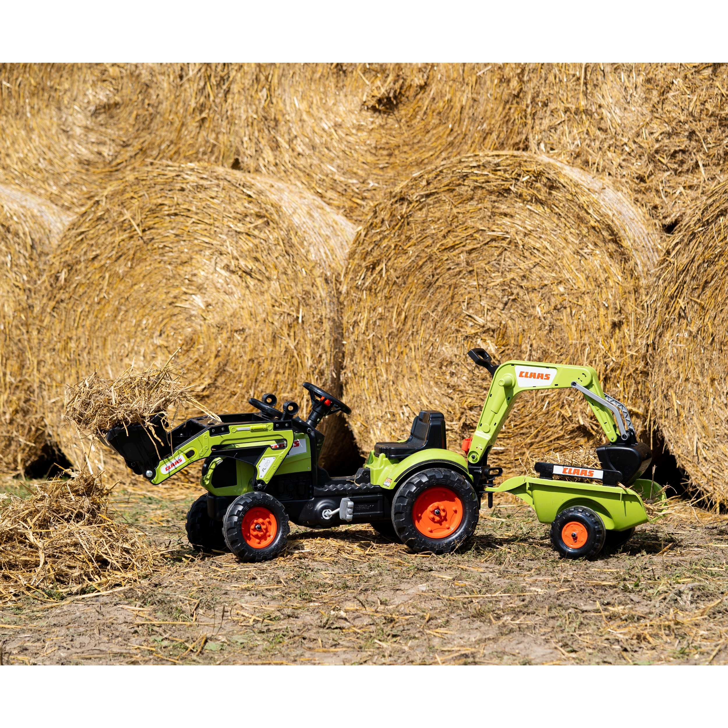 Traktor z przyczepą claas arion backhoe łyżka + ładowarka od 2 lat