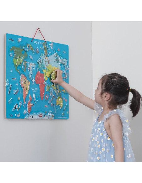 Viga 2w1 Tablica Edukacyjna z Magnetyczną Mapą Świata
