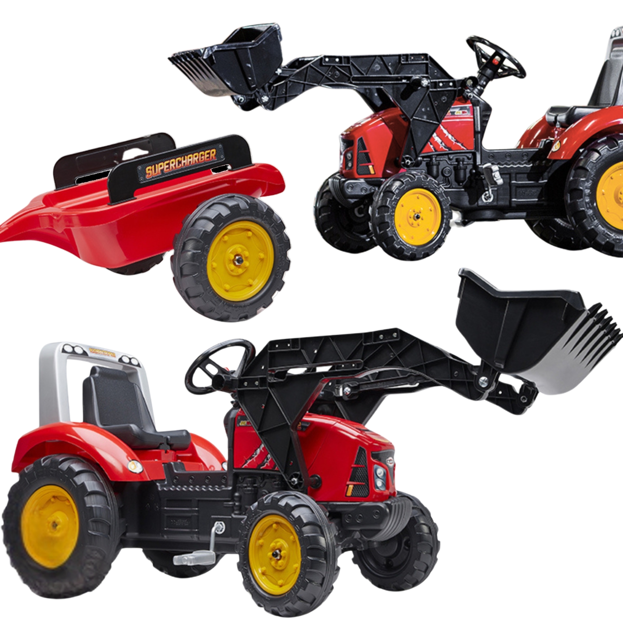 Traktor red supercharger na pedały z przyczepą od 3 lat