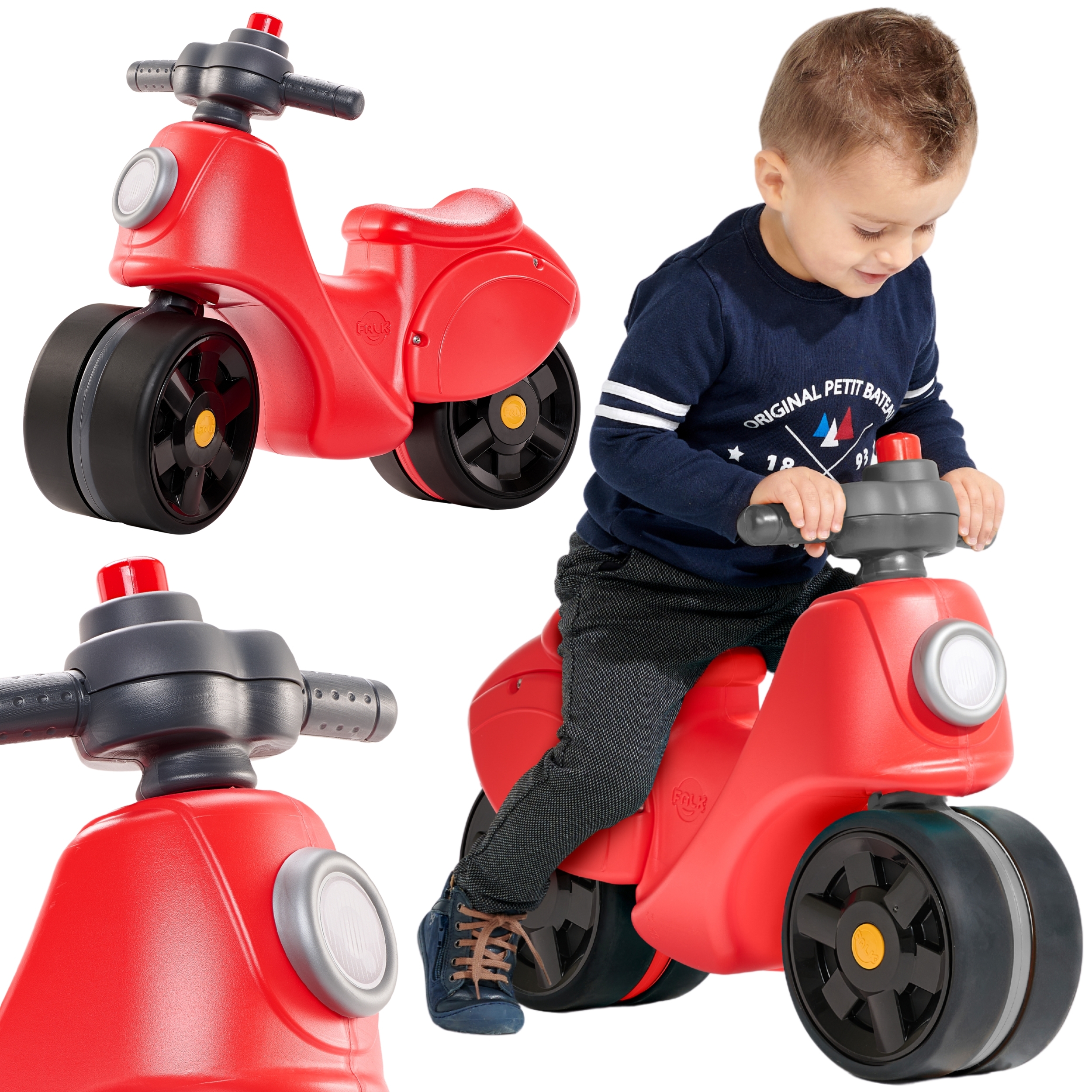 Jeździk scooter strada scooter czerwony ciche opony od 1 roku