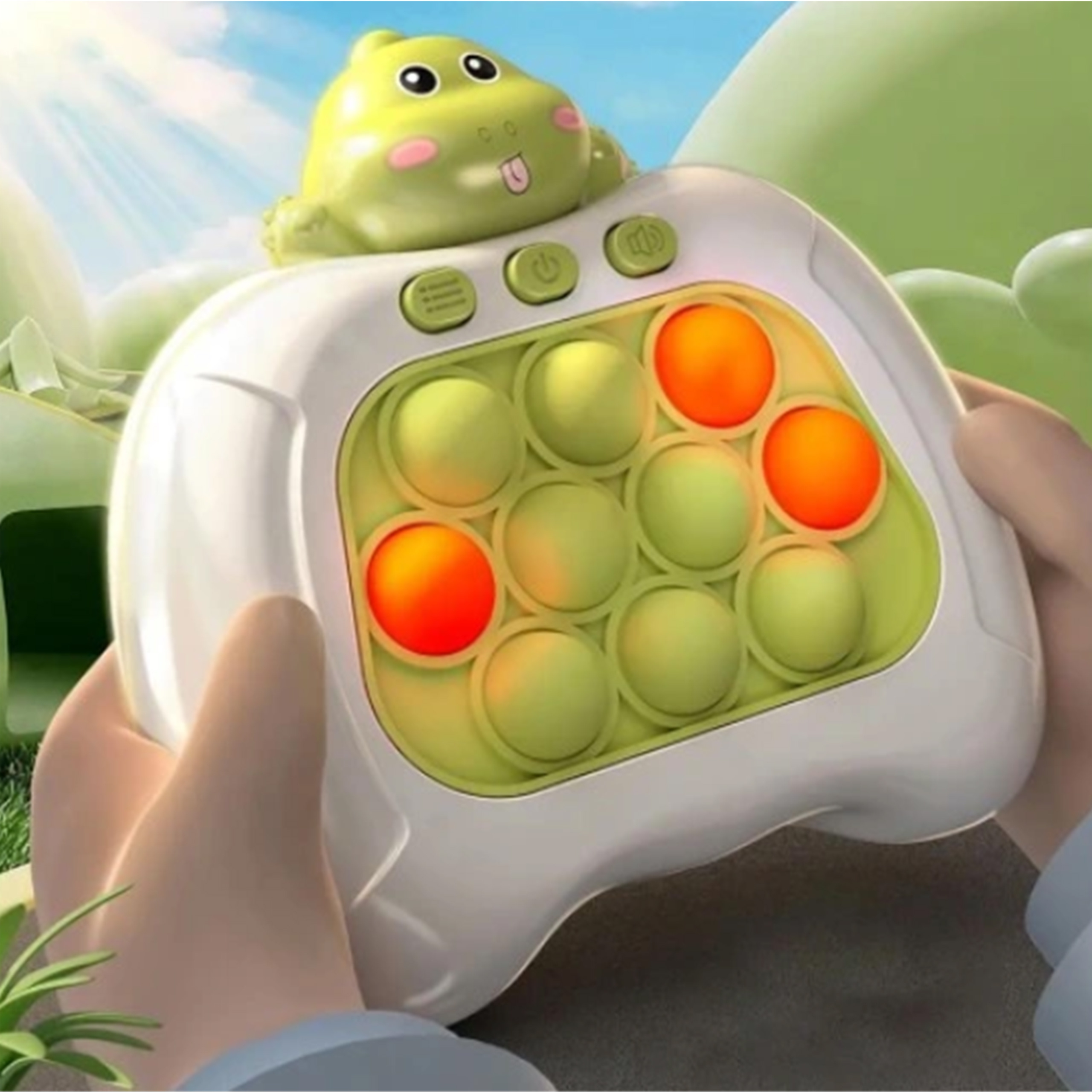 WOOPIE Gra POP IT Elektryczna Antystresowa Zręcznościowa Dinozaur Zielony Zestaw 3 szt.